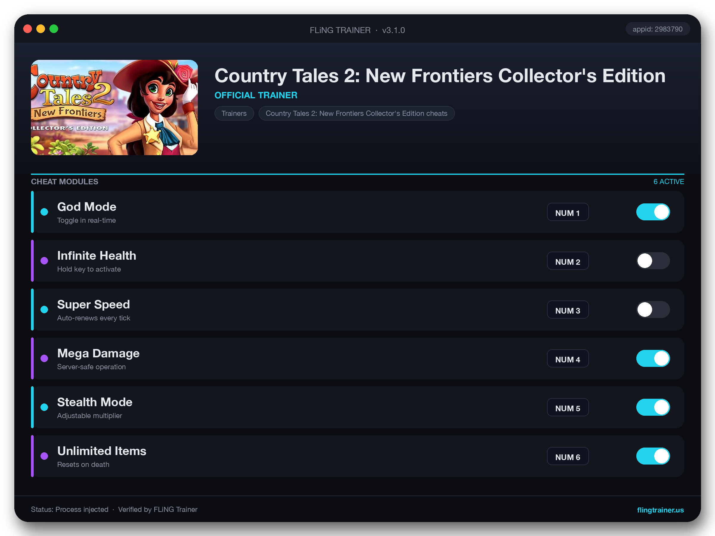 Country Tales 2: New Frontiers Collector's Edition Trainer interface
