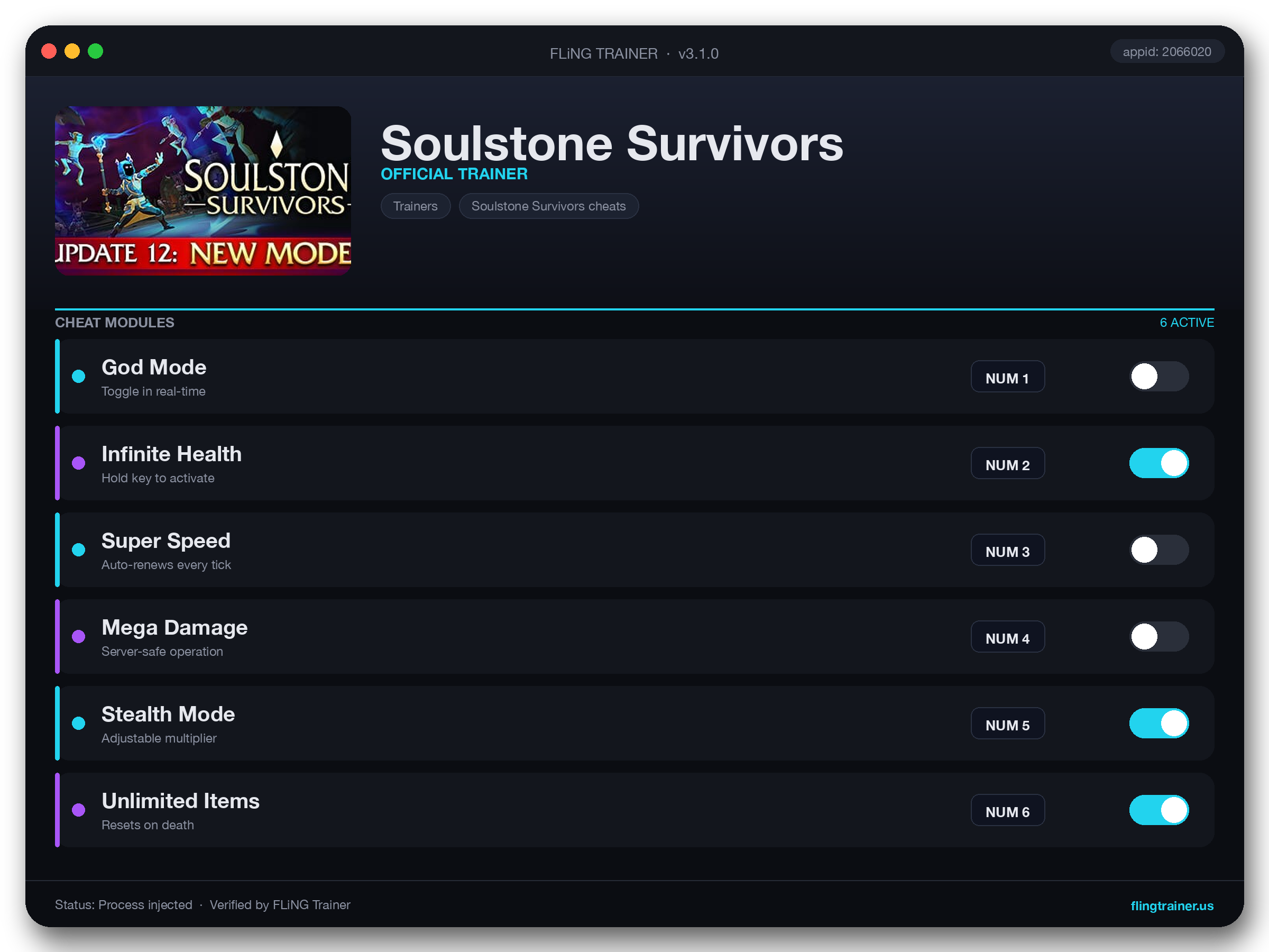 Soulstone Survivors Trainer interface