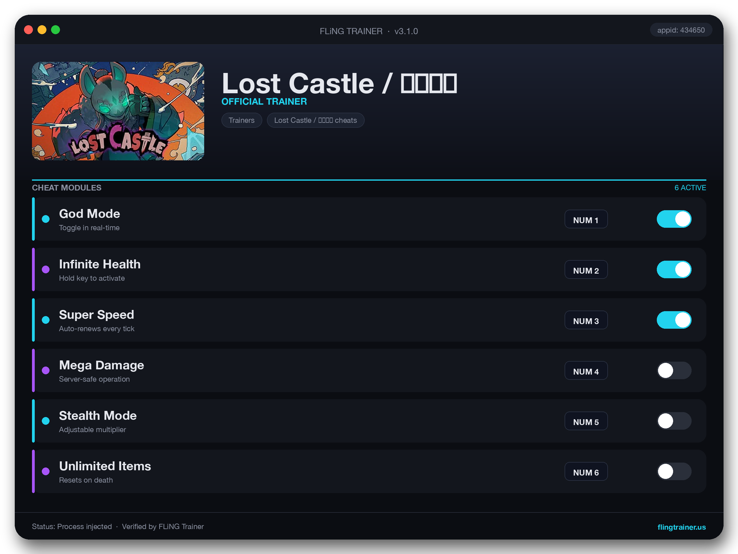 Lost Castle / 失落城堡 Trainer interface