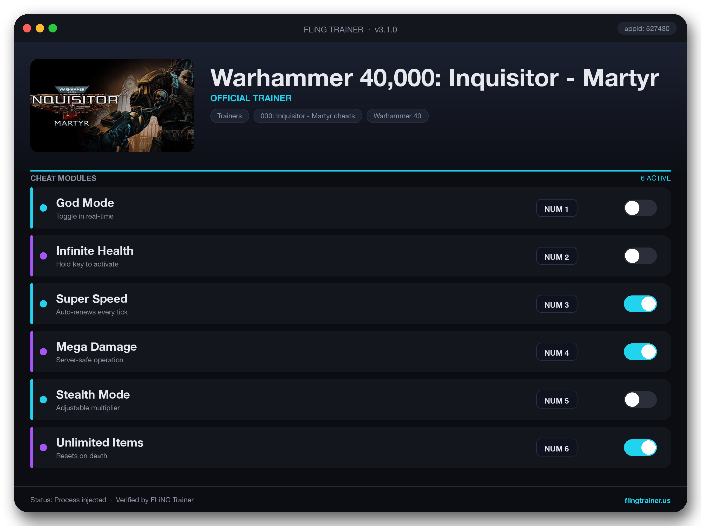 Warhammer 40,000: Inquisitor - Martyr Trainer interface