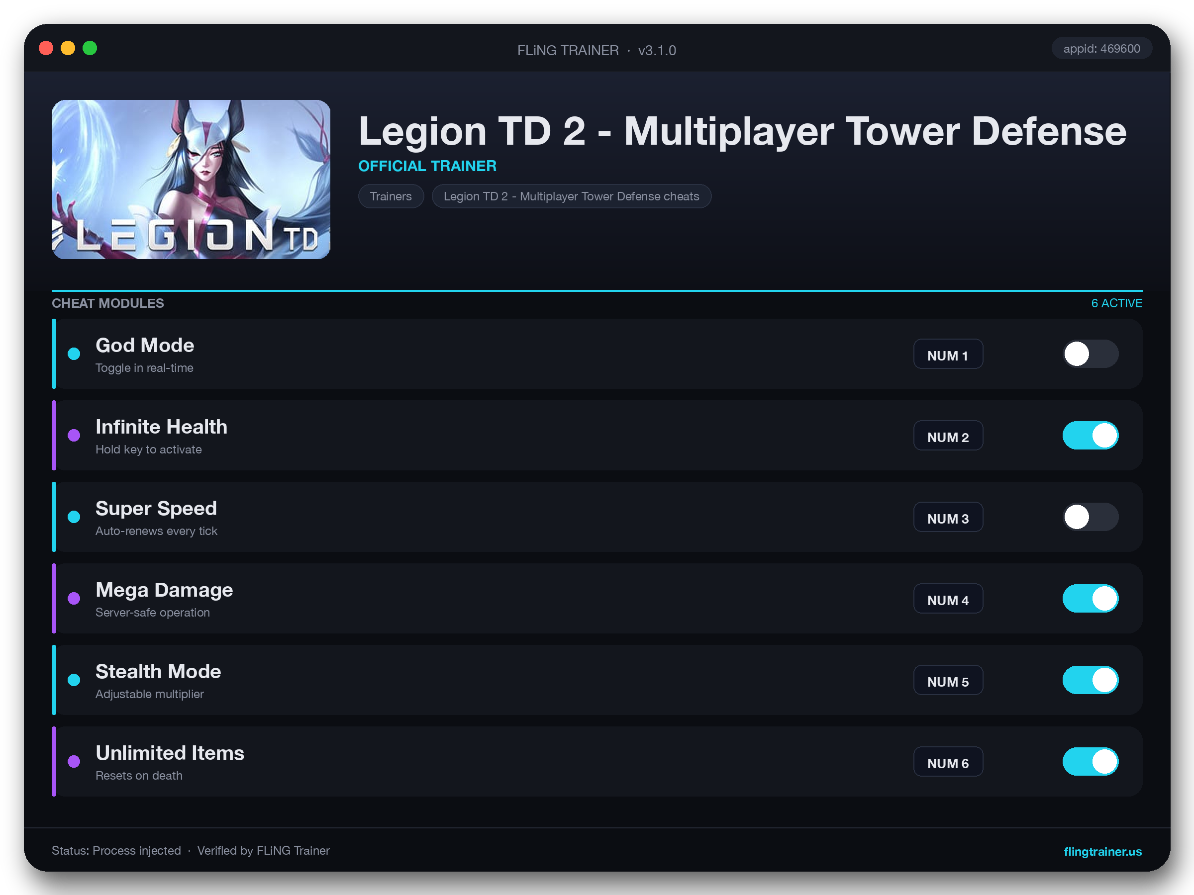 Legion TD 2 - Multiplayer Tower Defense Trainer interface