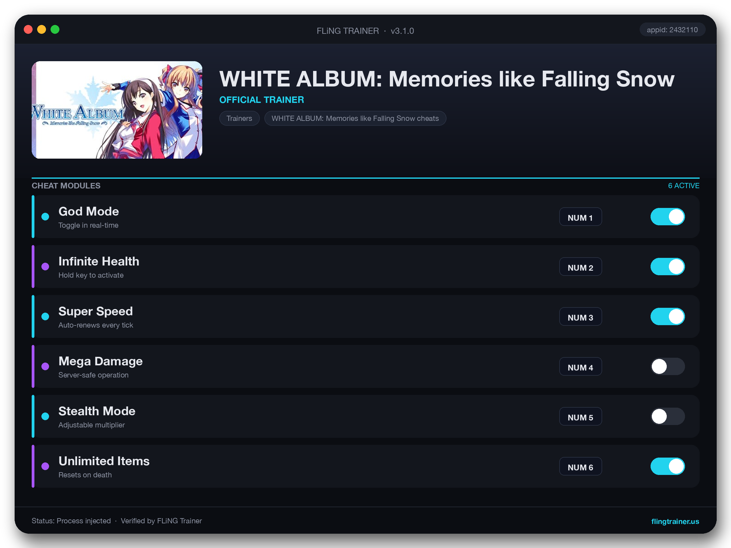 WHITE ALBUM: Memories like Falling Snow Trainer interface