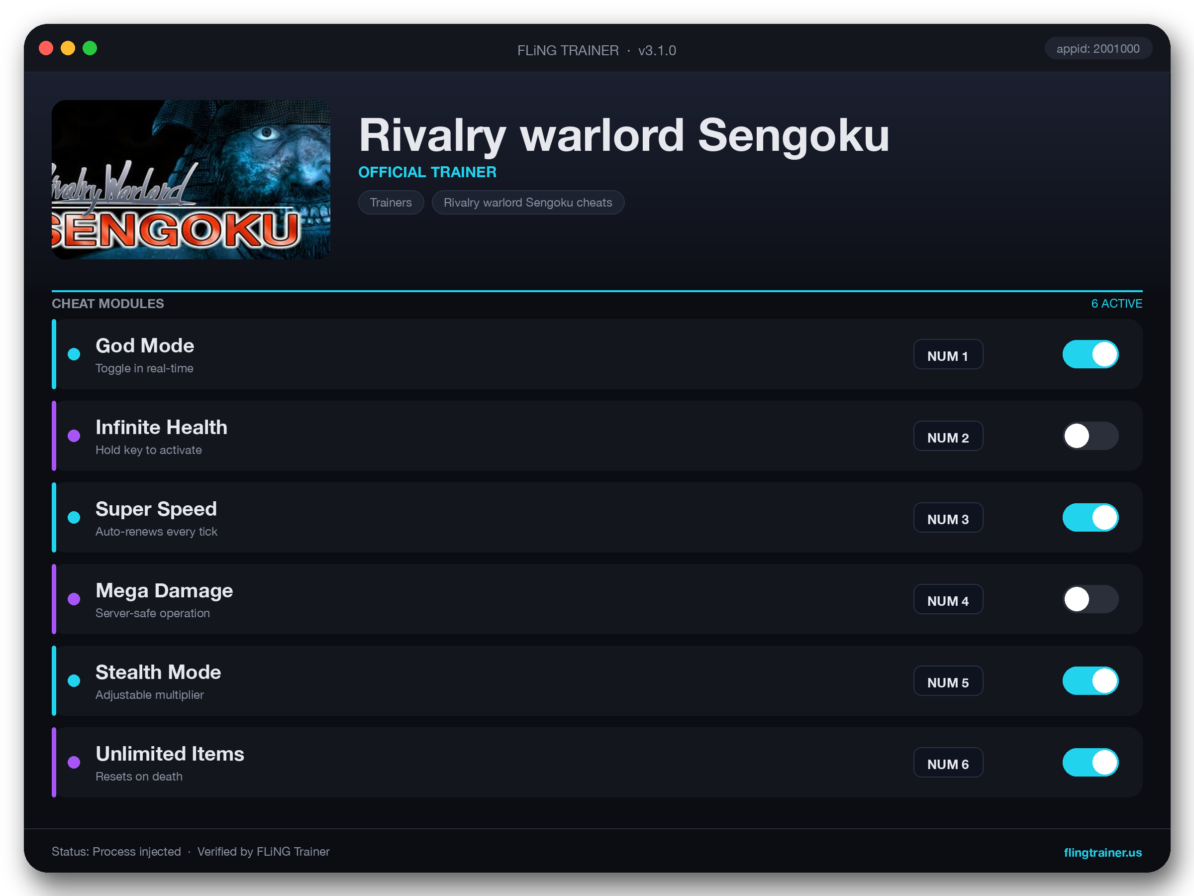 Rivalry warlord Sengoku Trainer interface