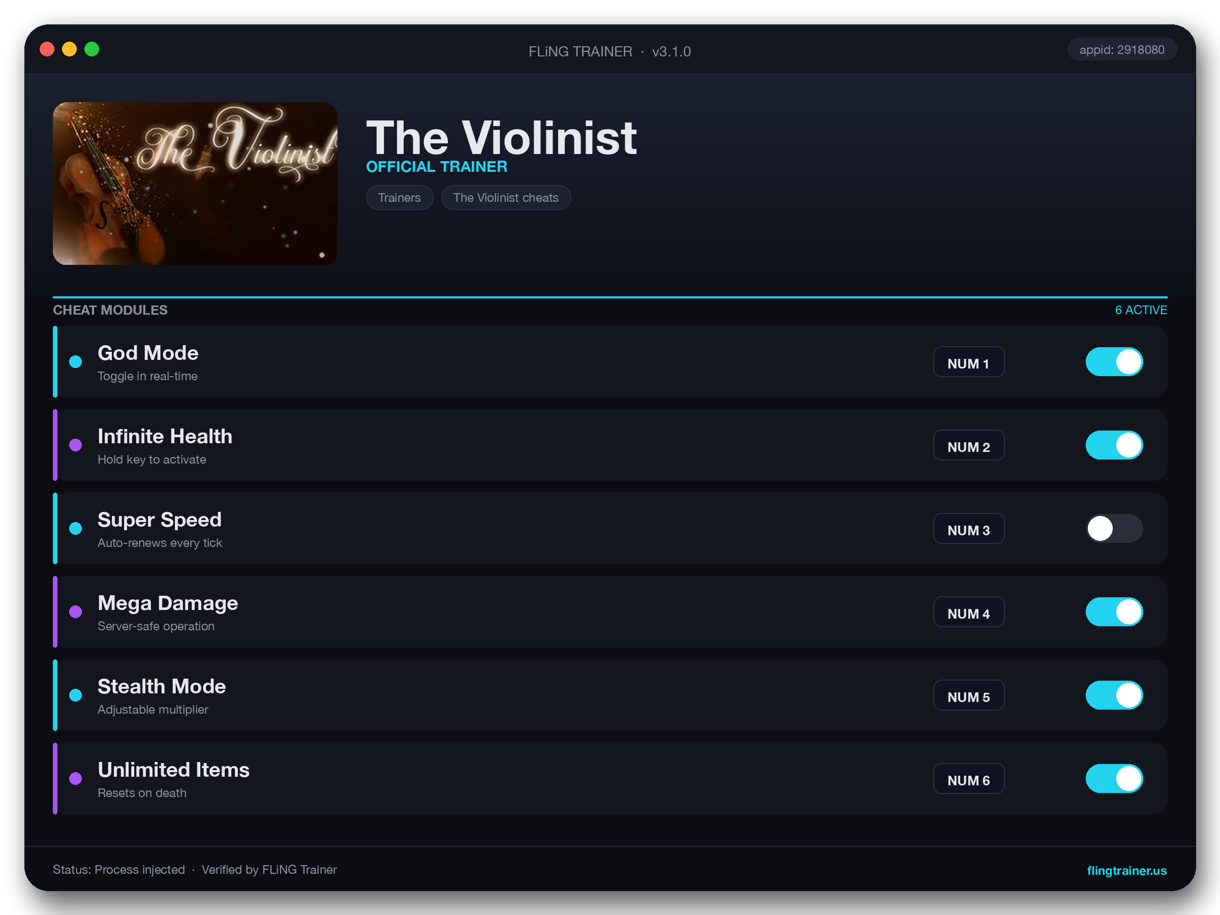 The Violinist Trainer interface