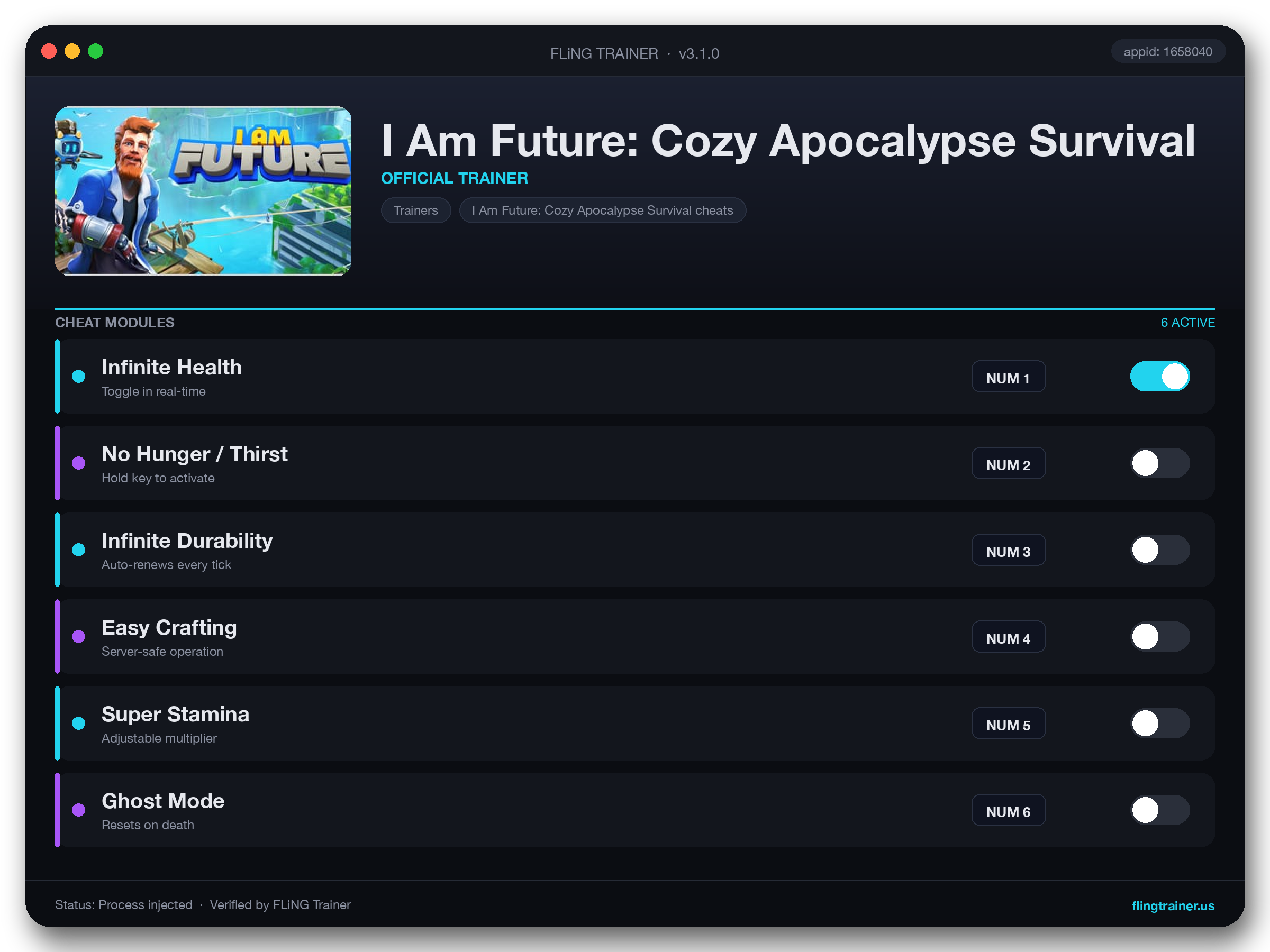 I Am Future: Cozy Apocalypse Survival Trainer interface
