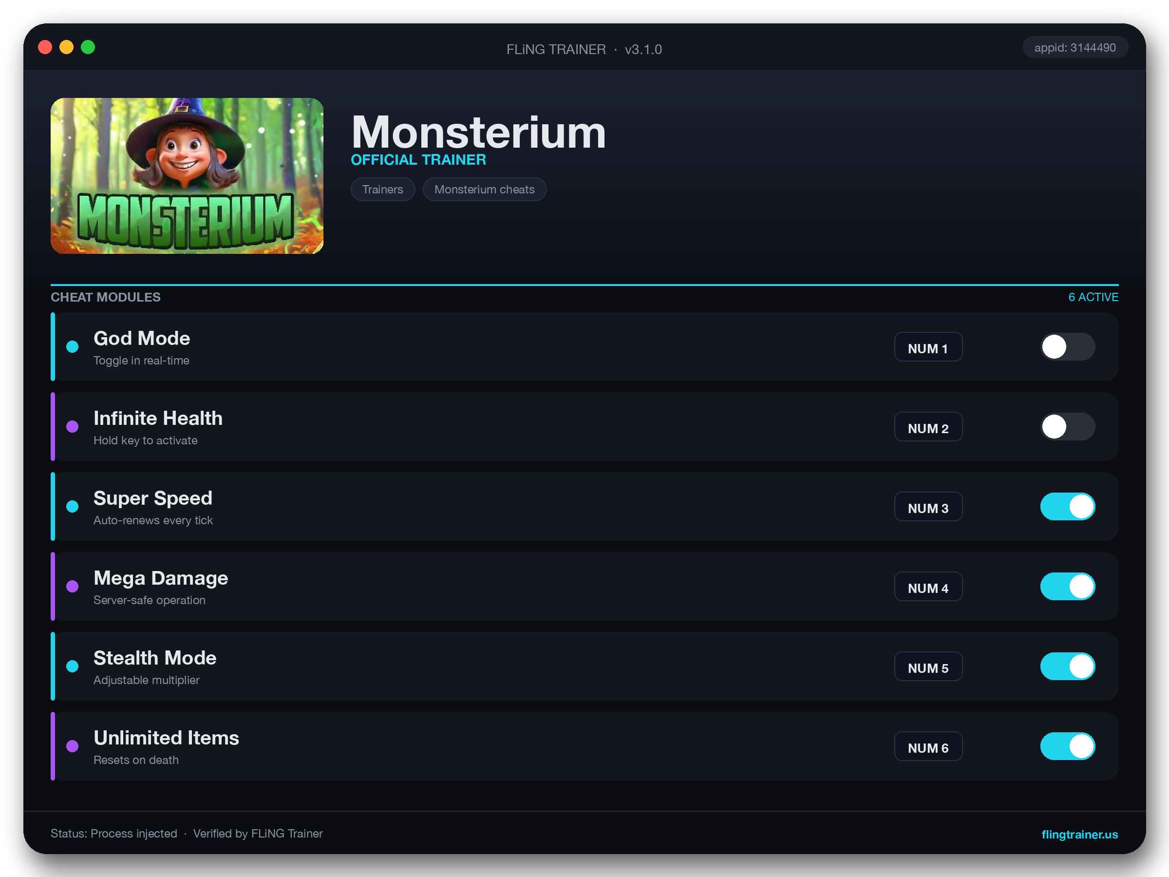 Monsterium Trainer interface