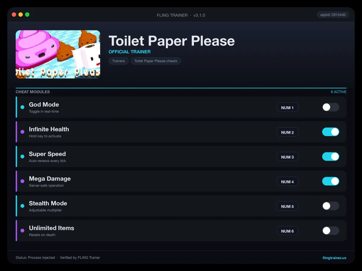 Toilet Paper Please Trainer interface