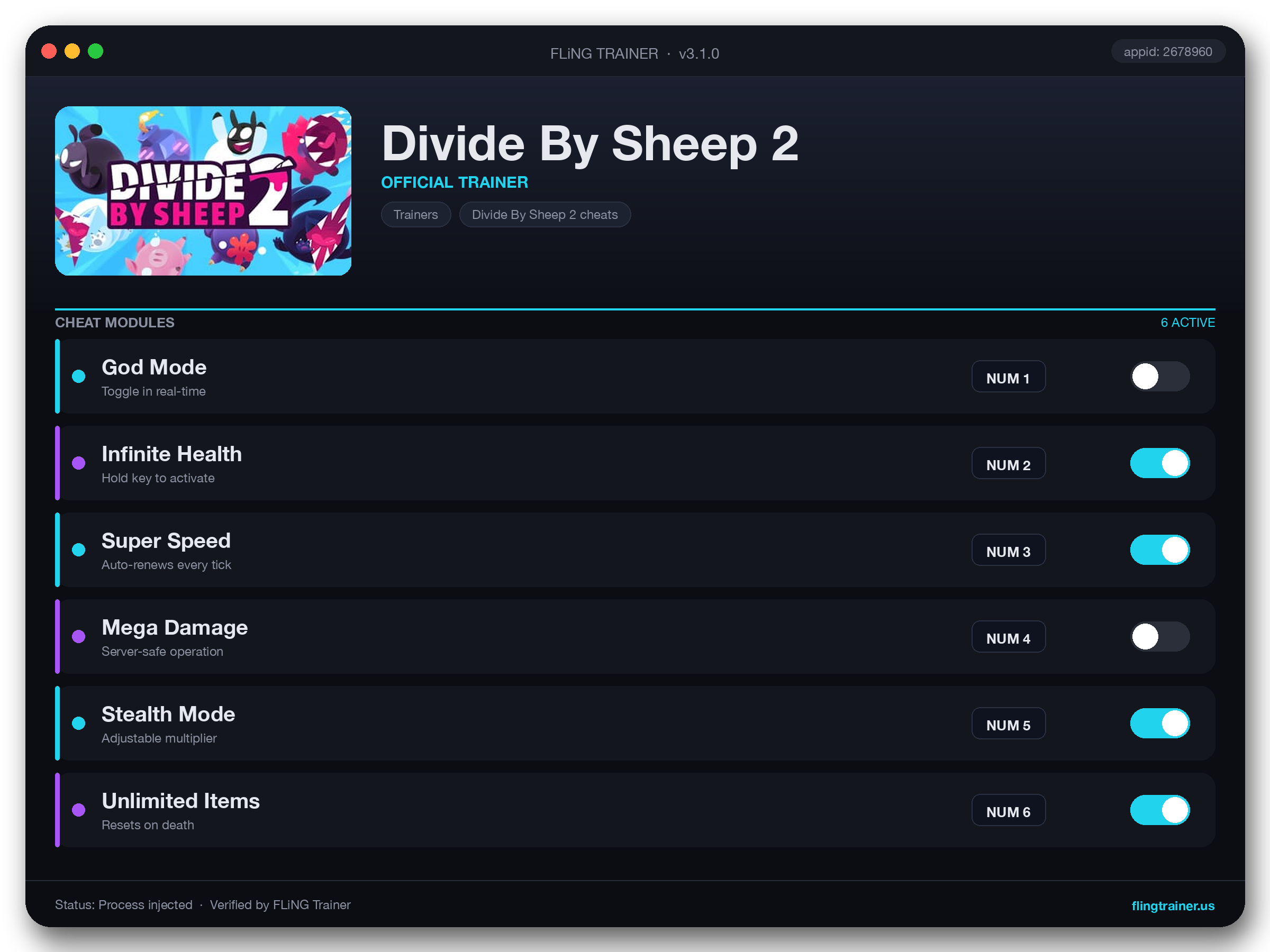 Divide By Sheep 2 Trainer interface