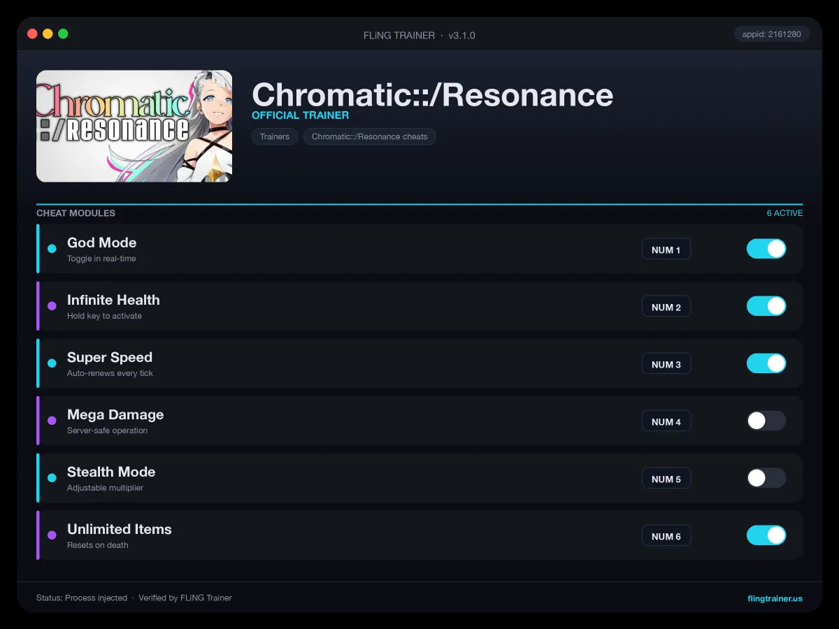 Chromatic::/Resonance Trainer interface