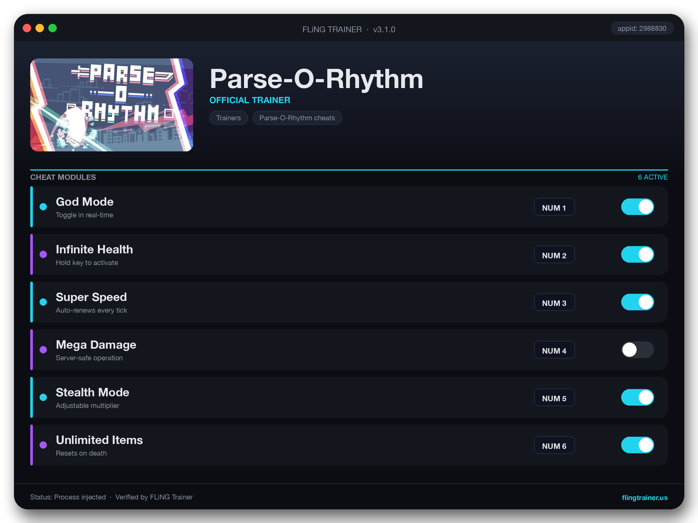Parse-O-Rhythm Trainer interface