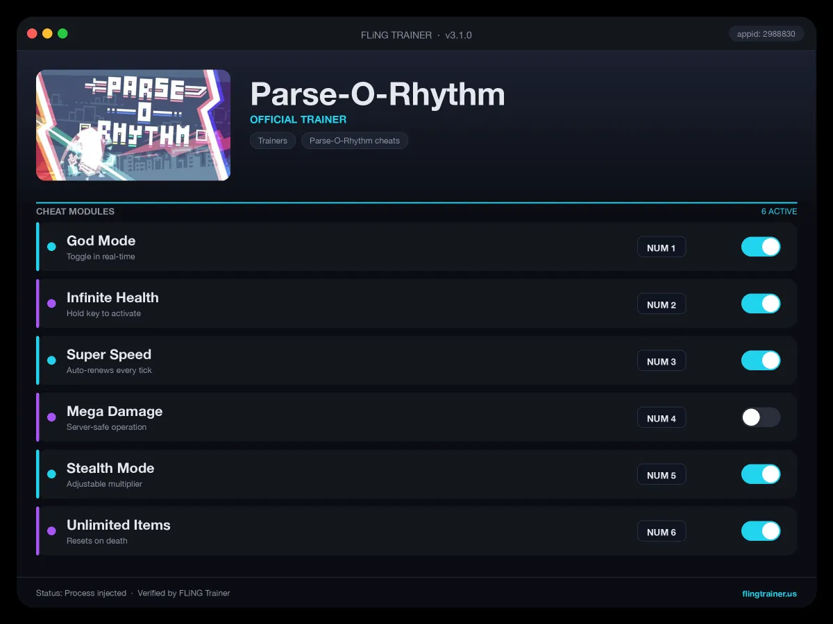 Parse-O-Rhythm Trainer interface