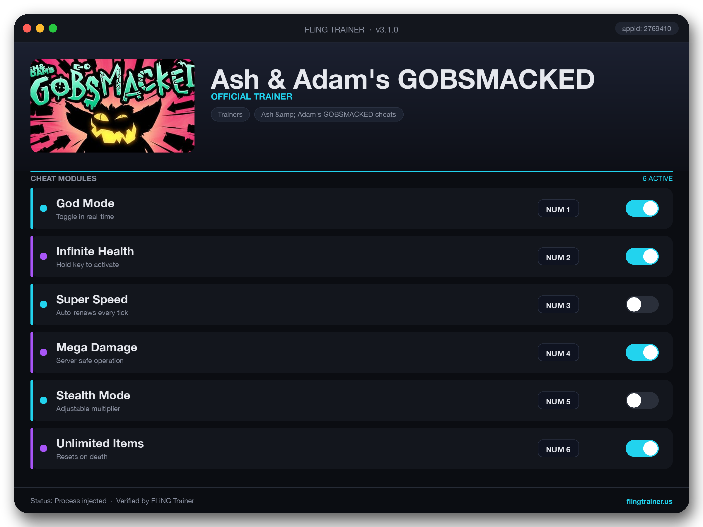 Ash & Adam's GOBSMACKED Trainer interface