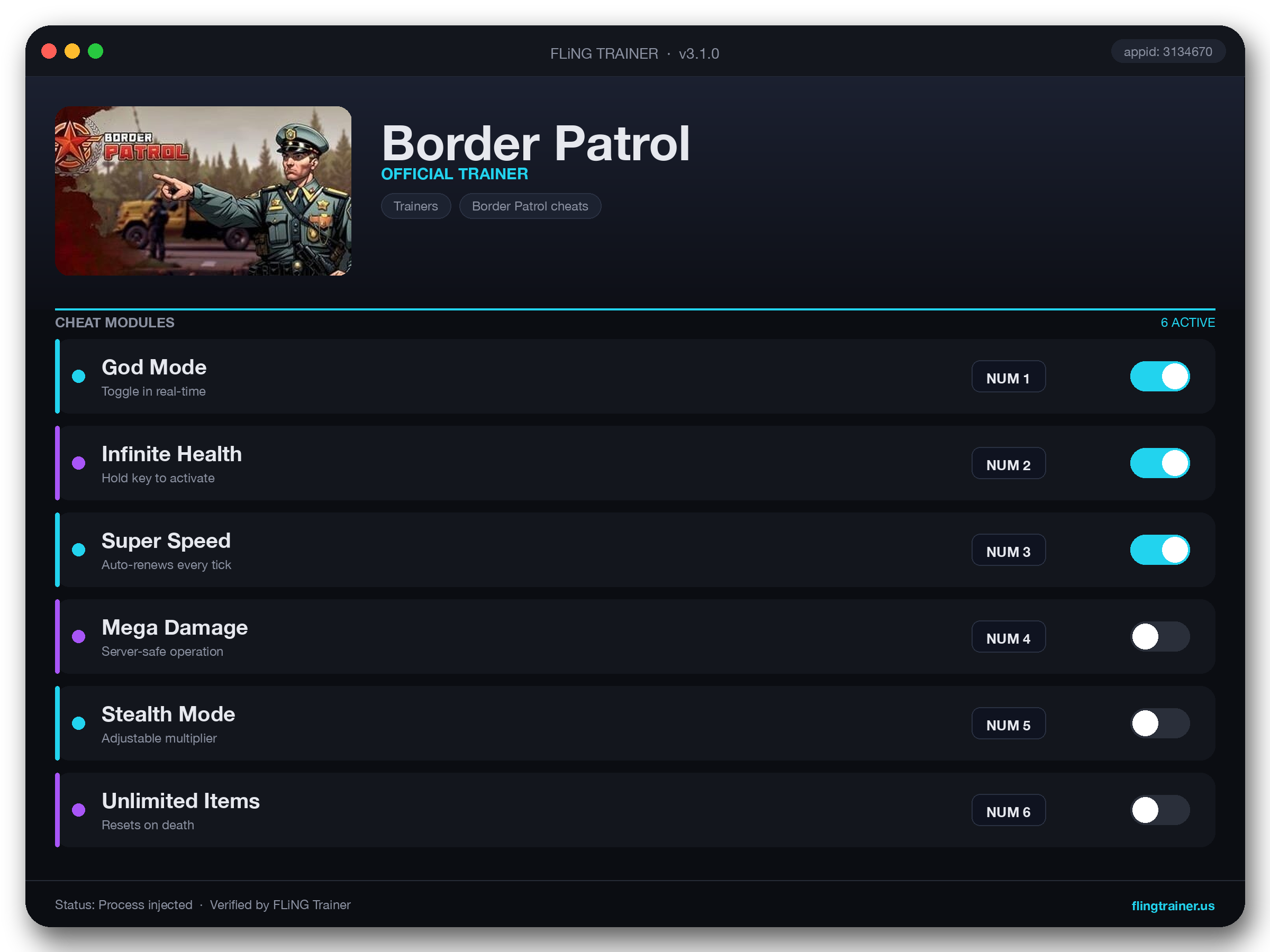 Border Patrol Trainer interface