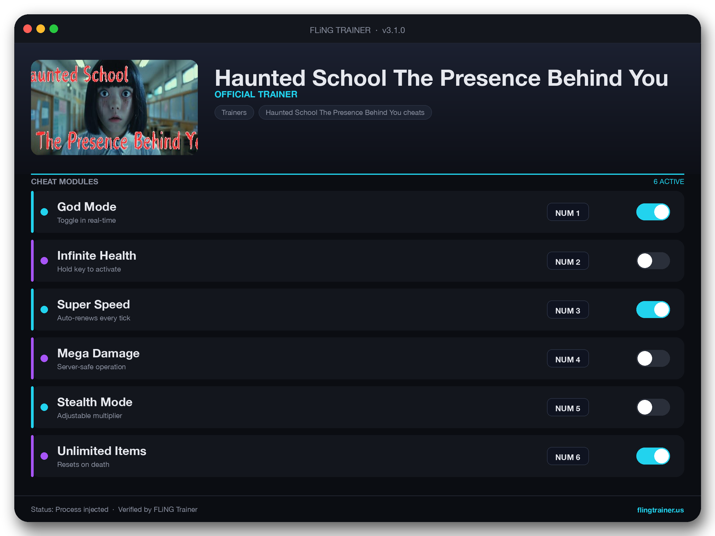 Haunted School The Presence Behind You Trainer interface
