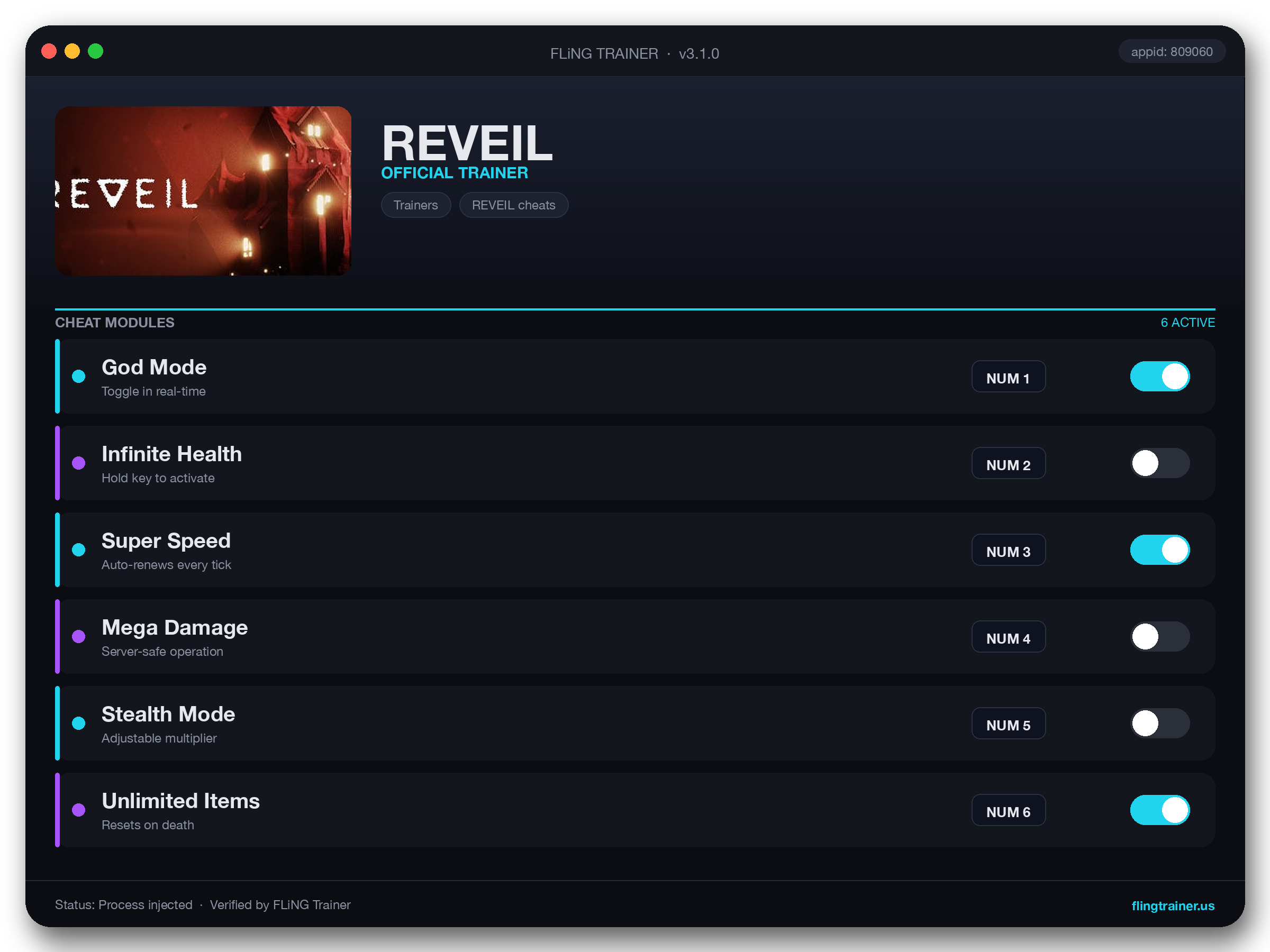 REVEIL Trainer interface