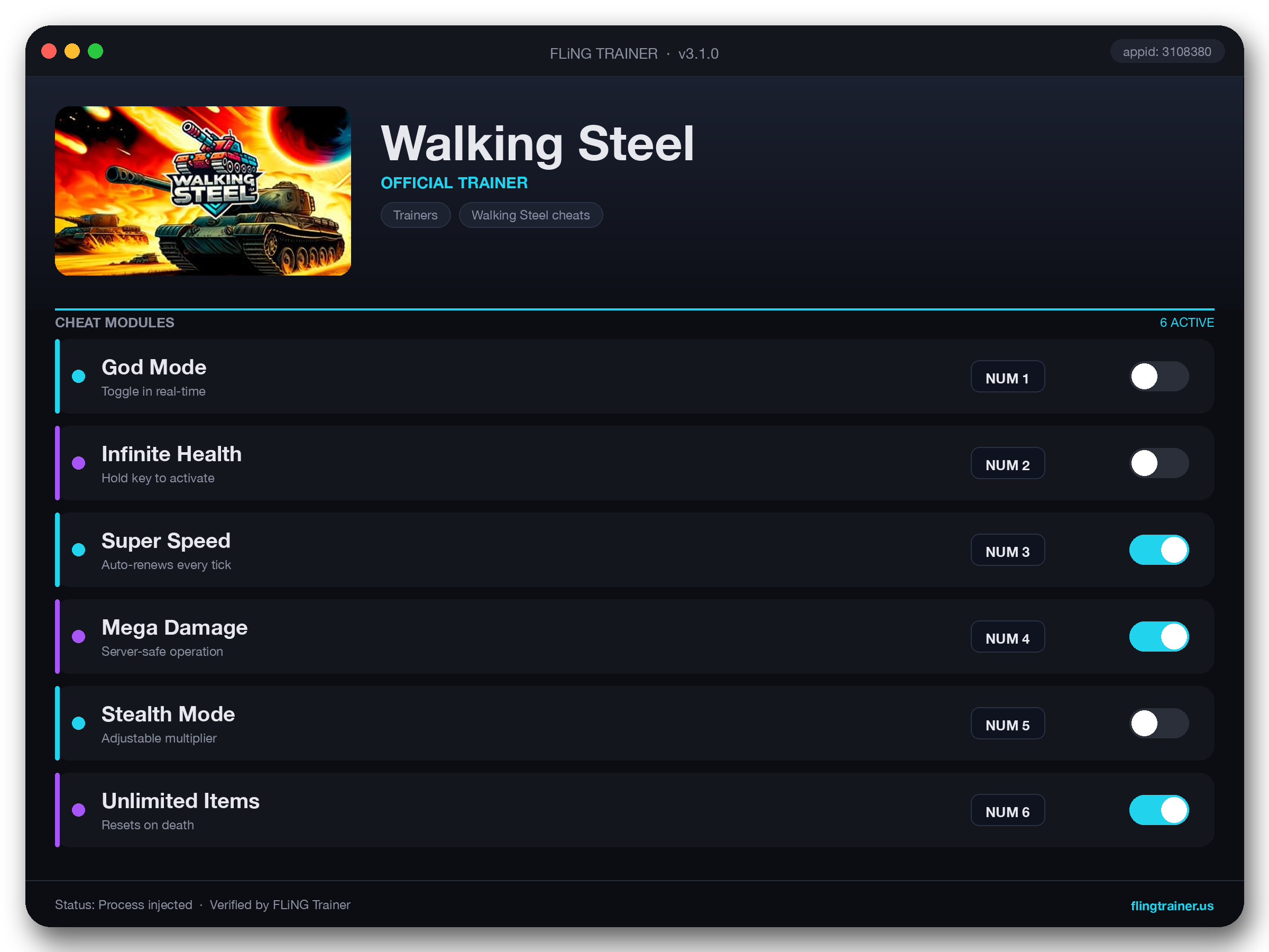 Walking Steel Trainer interface