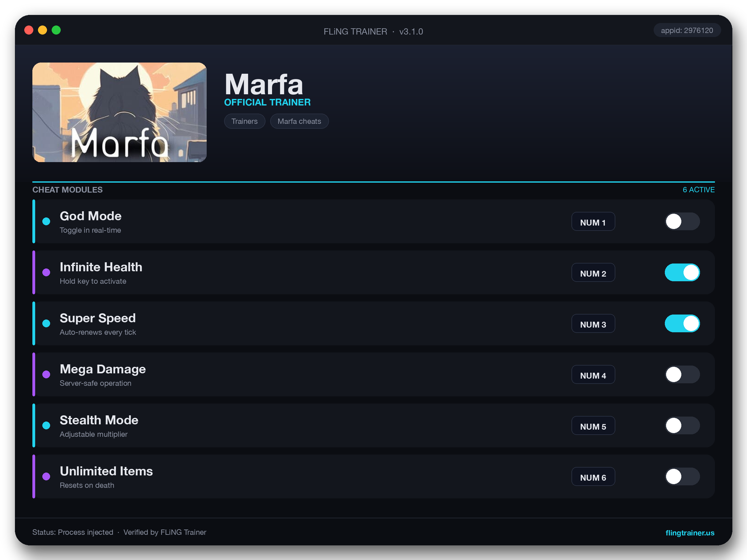 Marfa Trainer interface