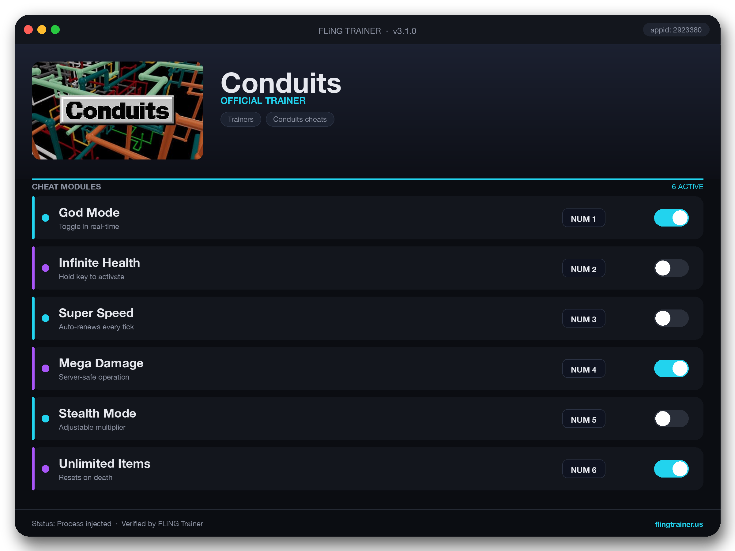 Conduits Trainer interface