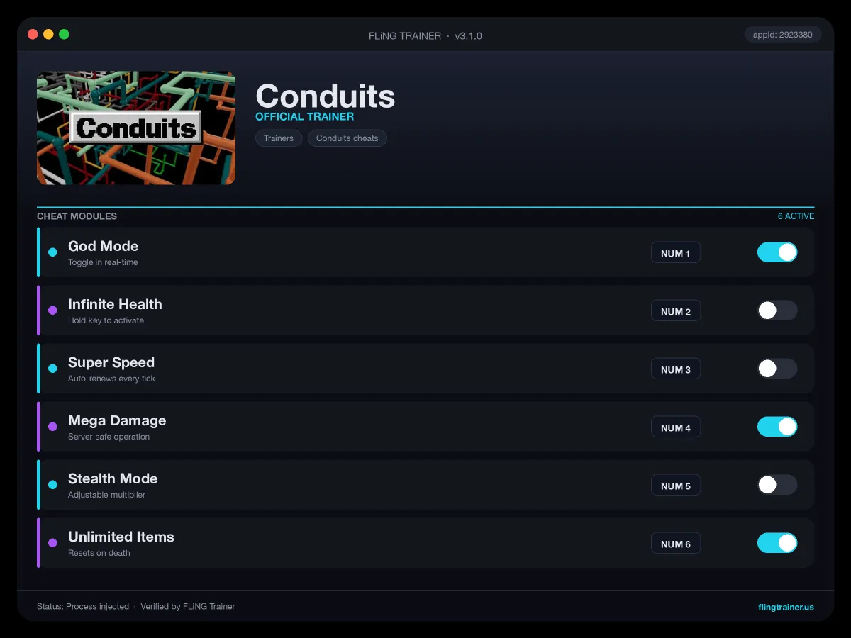 Conduits Trainer interface