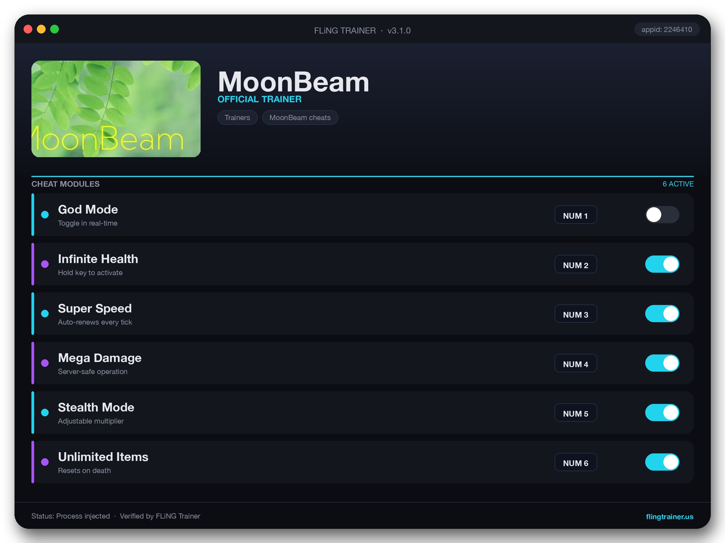 MoonBeam Trainer interface