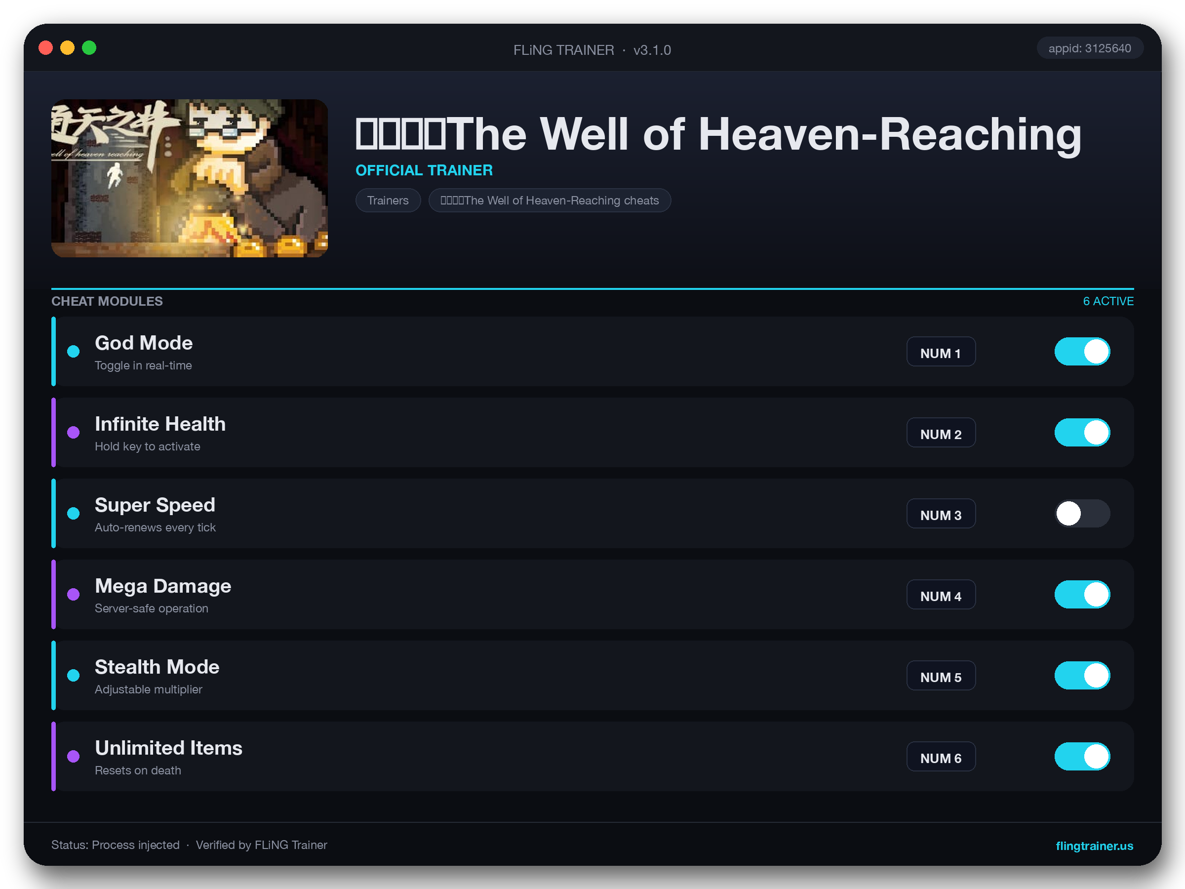 通天之井The Well of Heaven-Reaching Trainer interface