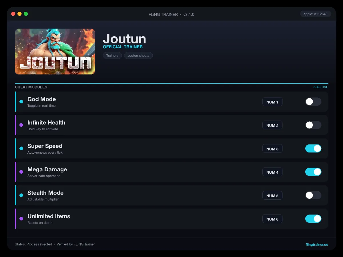 Joutun Trainer interface