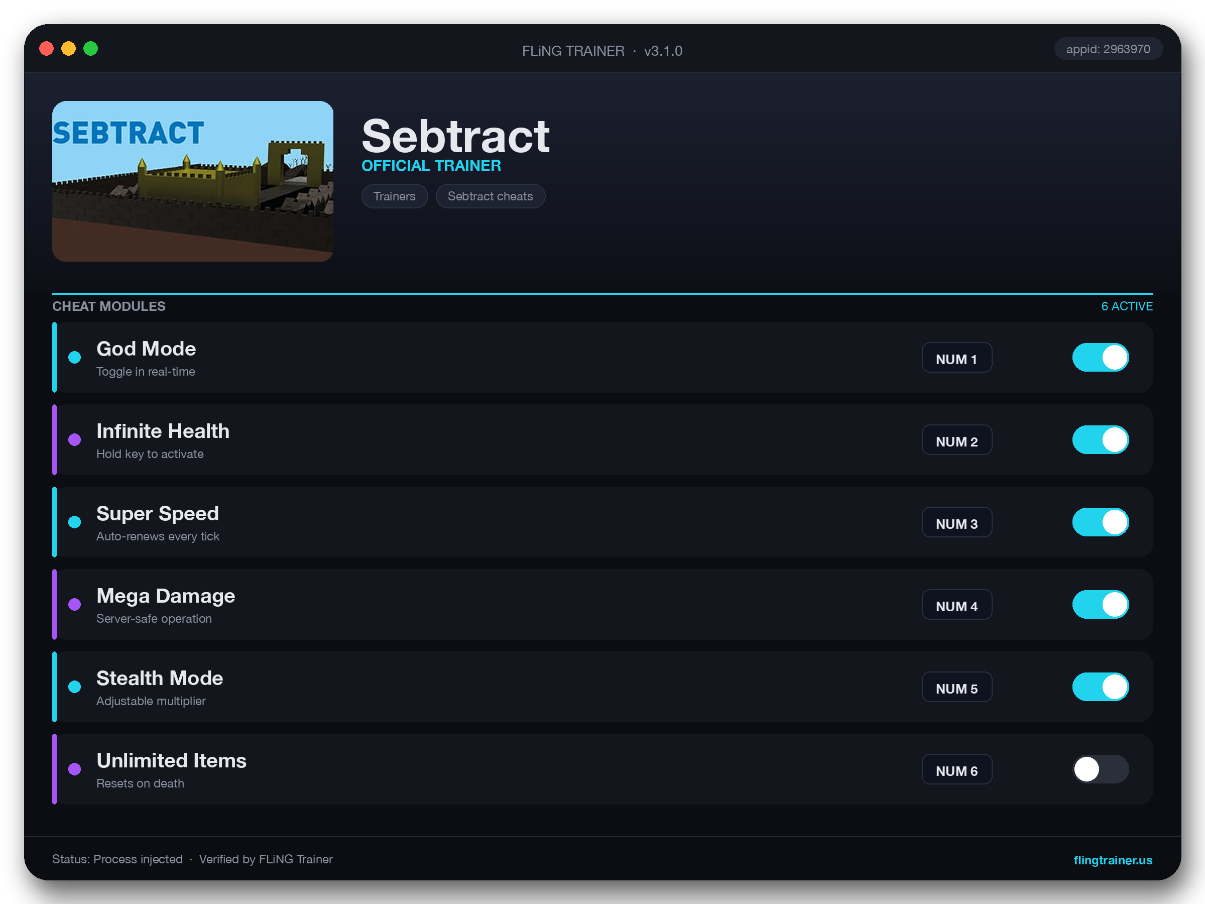 Sebtract Trainer interface