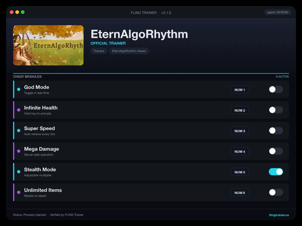 EternAlgoRhythm Trainer interface