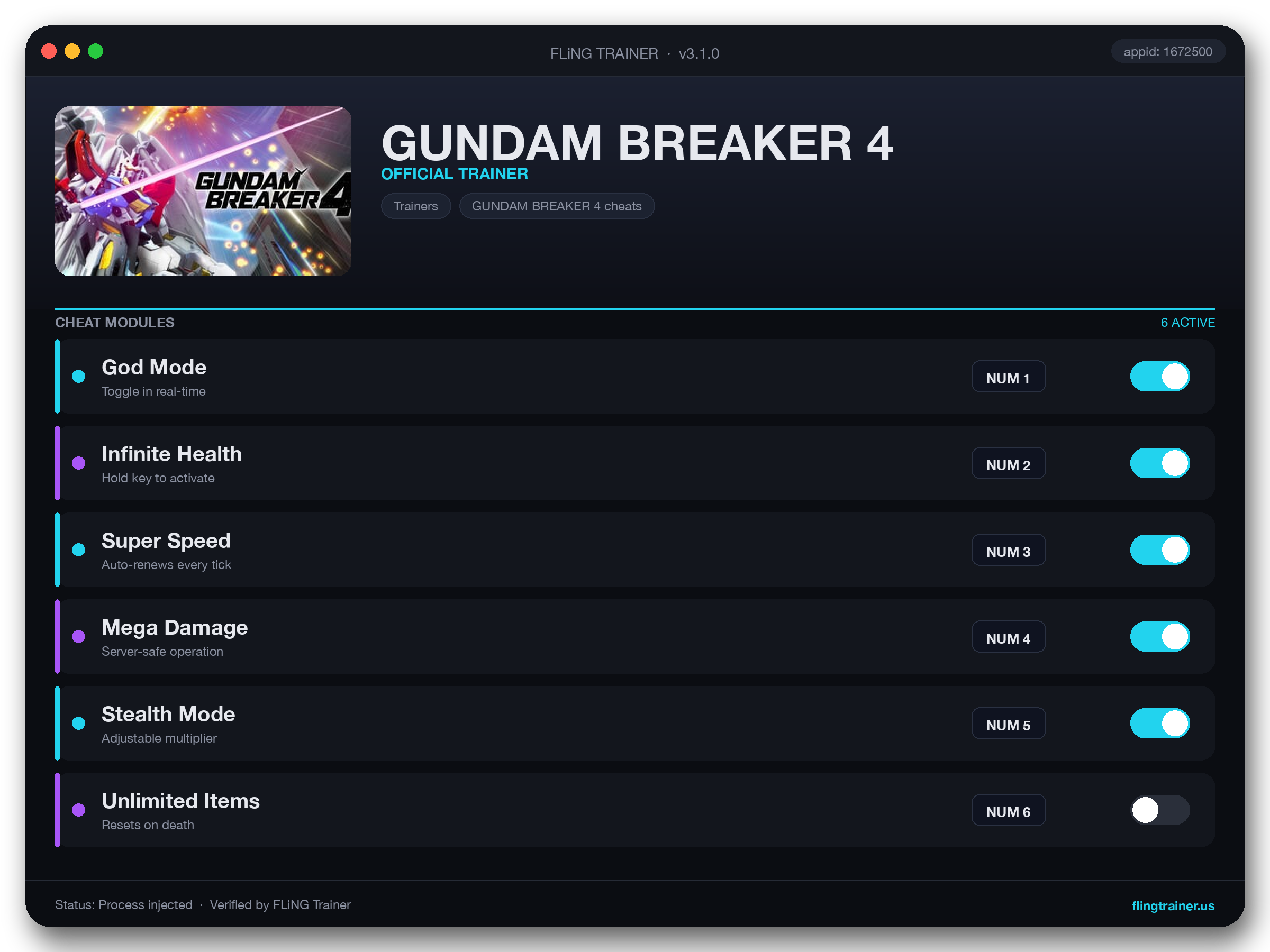 GUNDAM BREAKER 4 Trainer interface