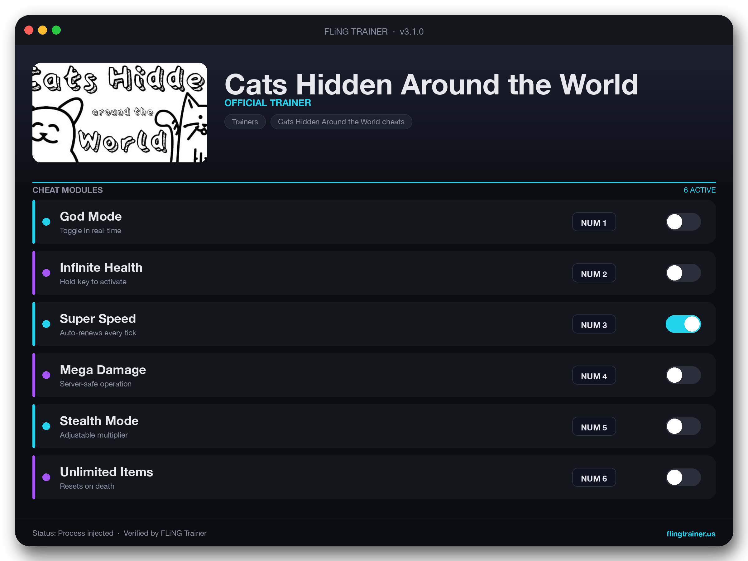 Cats Hidden Around the World Trainer interface