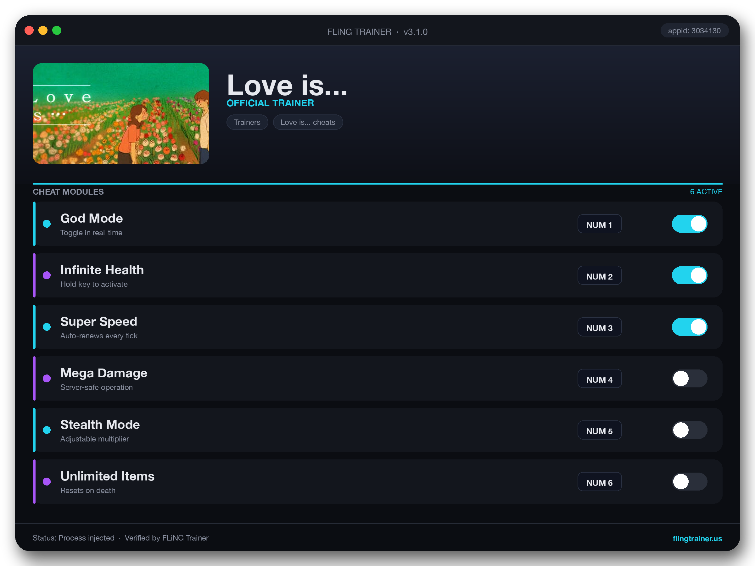 Love is... Trainer interface