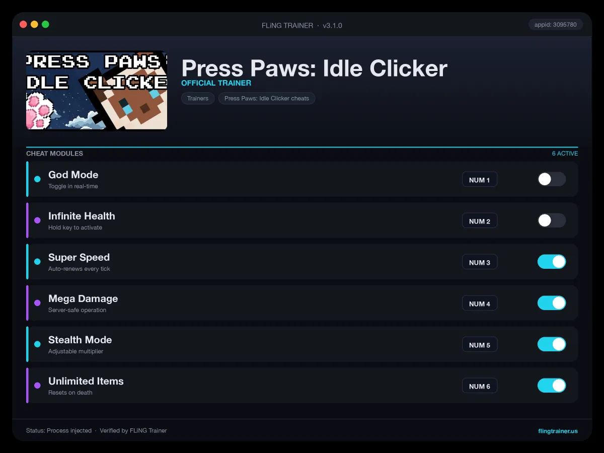 Press Paws: Idle Clicker Trainer interface