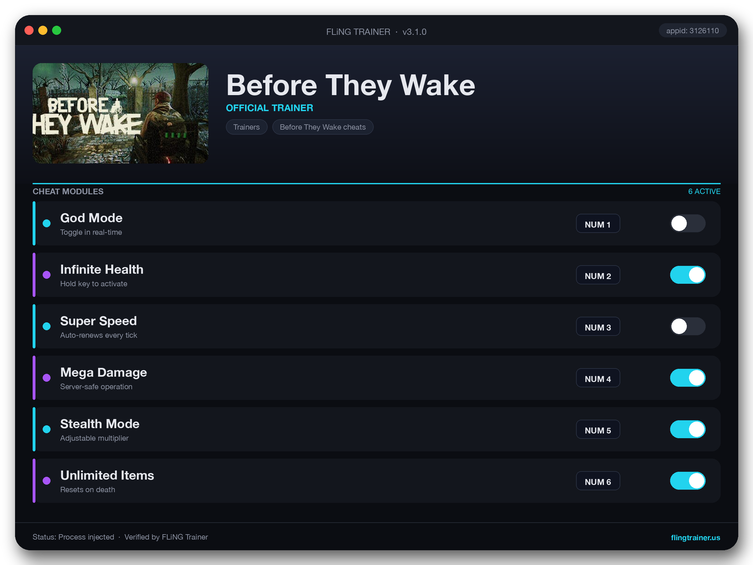 Before They Wake Trainer interface