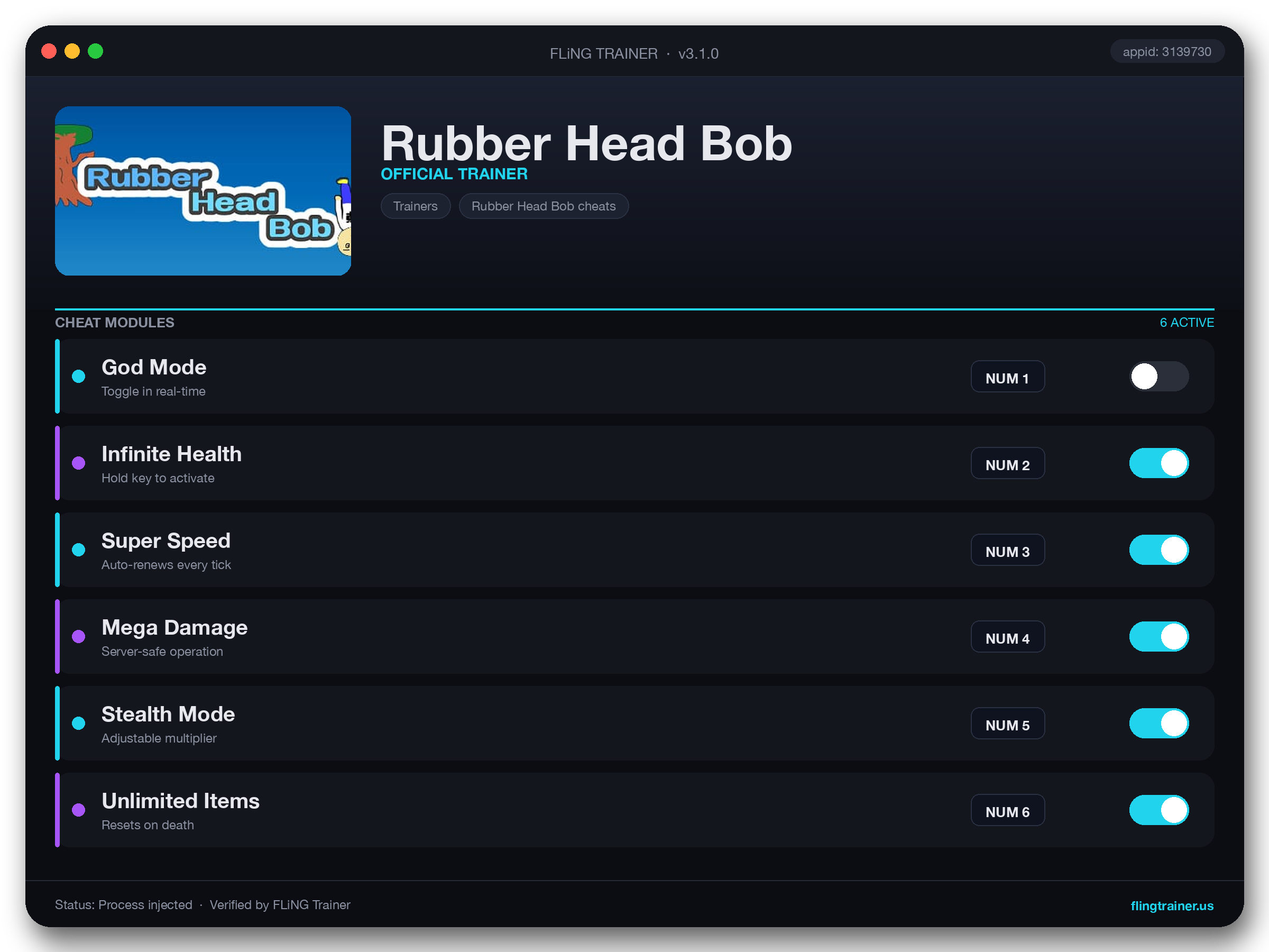 Rubber Head Bob Trainer interface