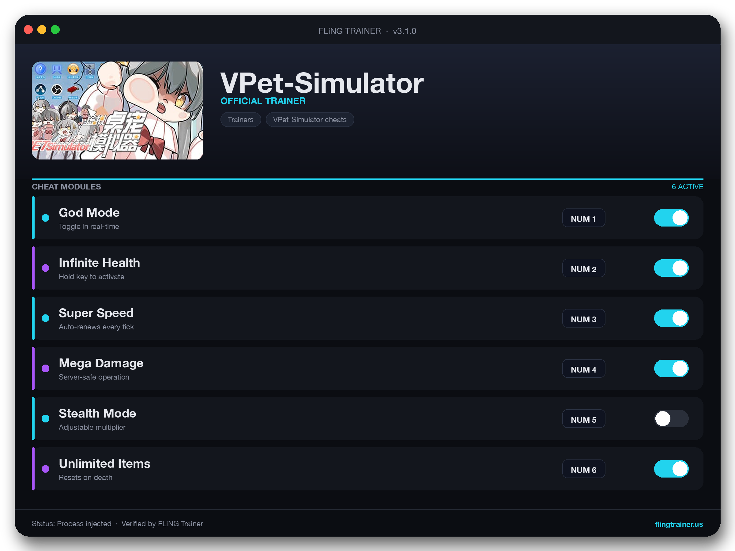 VPet-Simulator Trainer interface