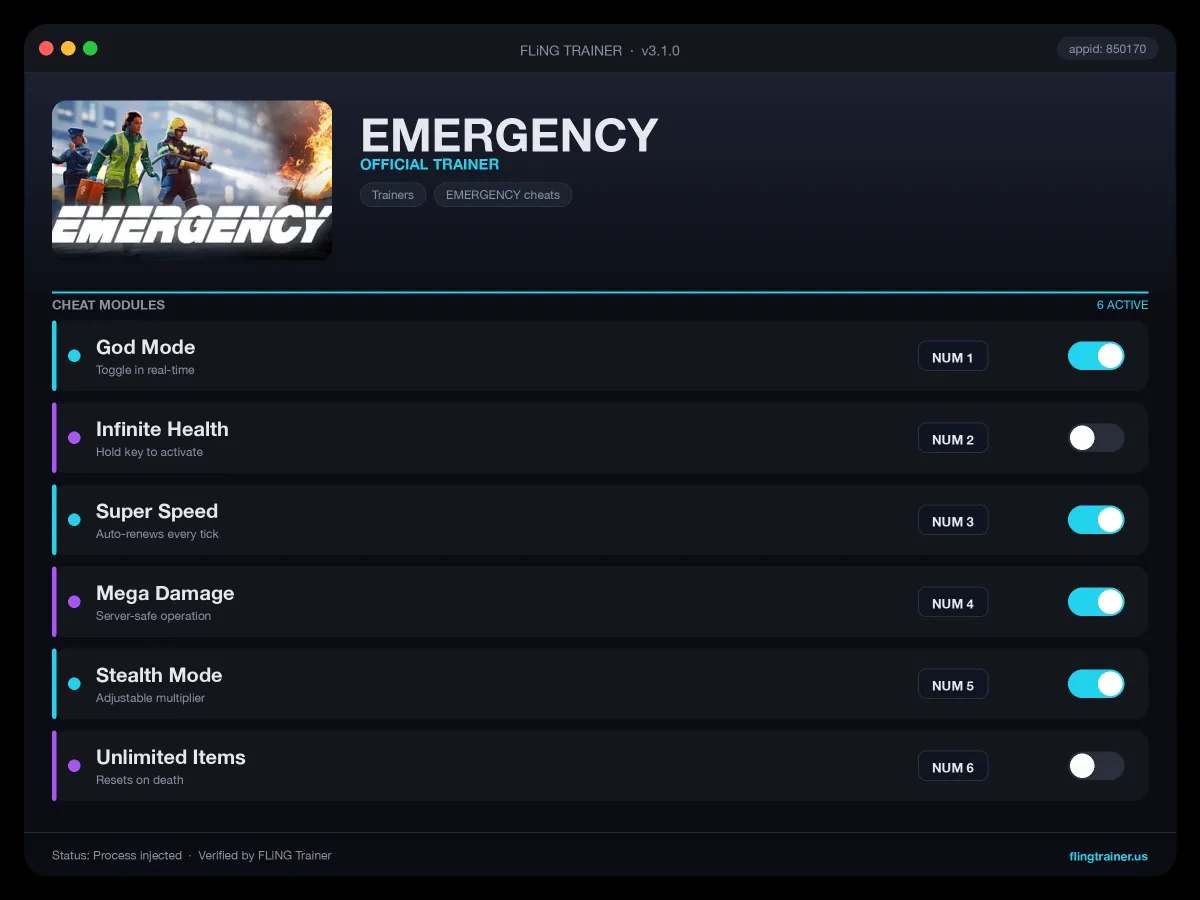 EMERGENCY Trainer interface