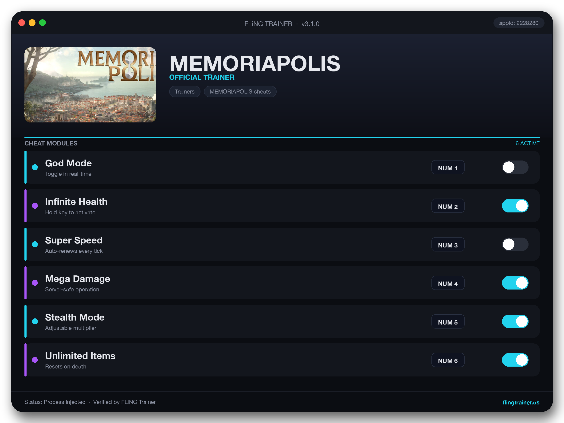 MEMORIAPOLIS Trainer interface