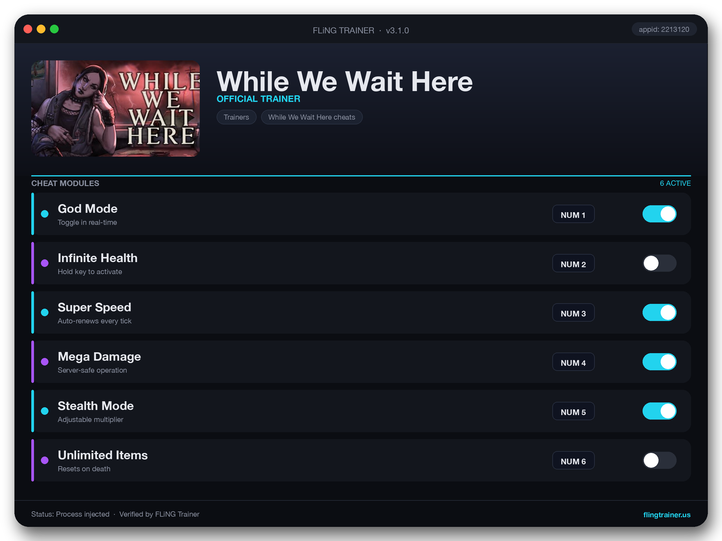 While We Wait Here Trainer interface