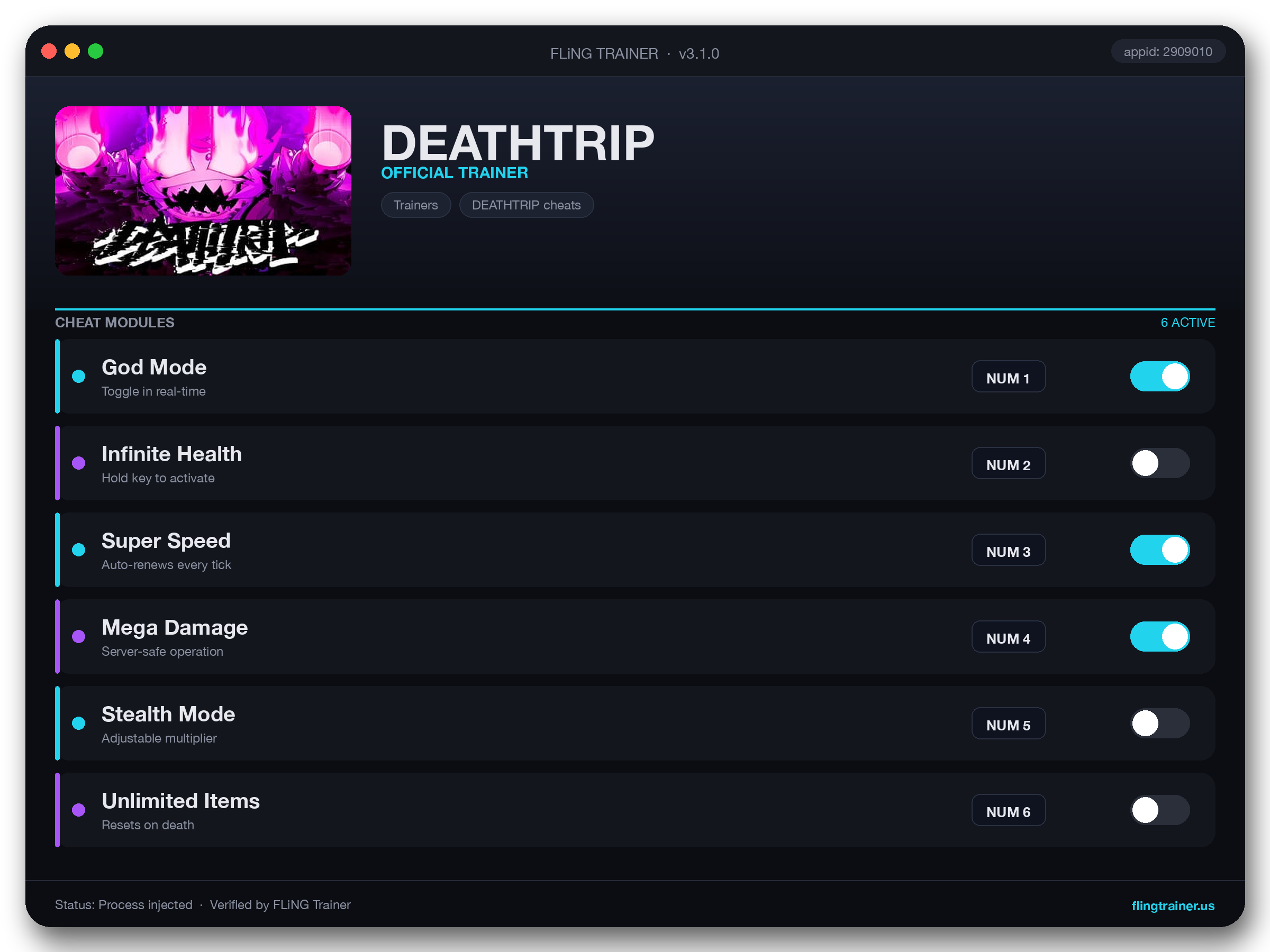 DEATHTRIP Trainer interface