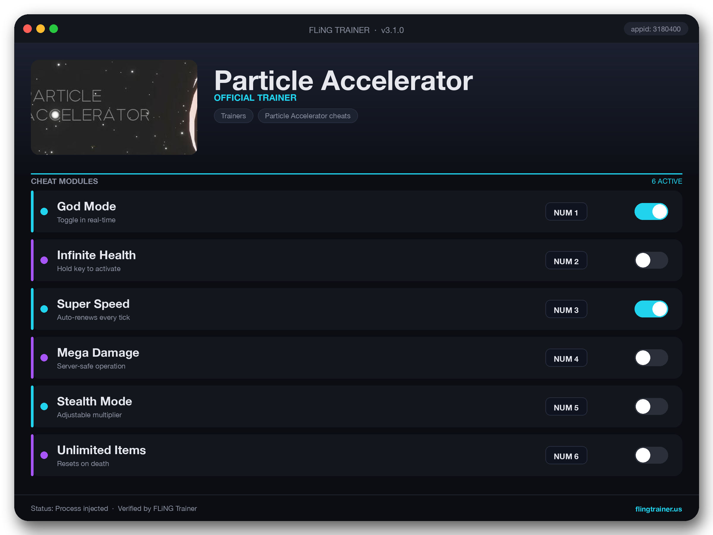 Particle Accelerator Trainer interface