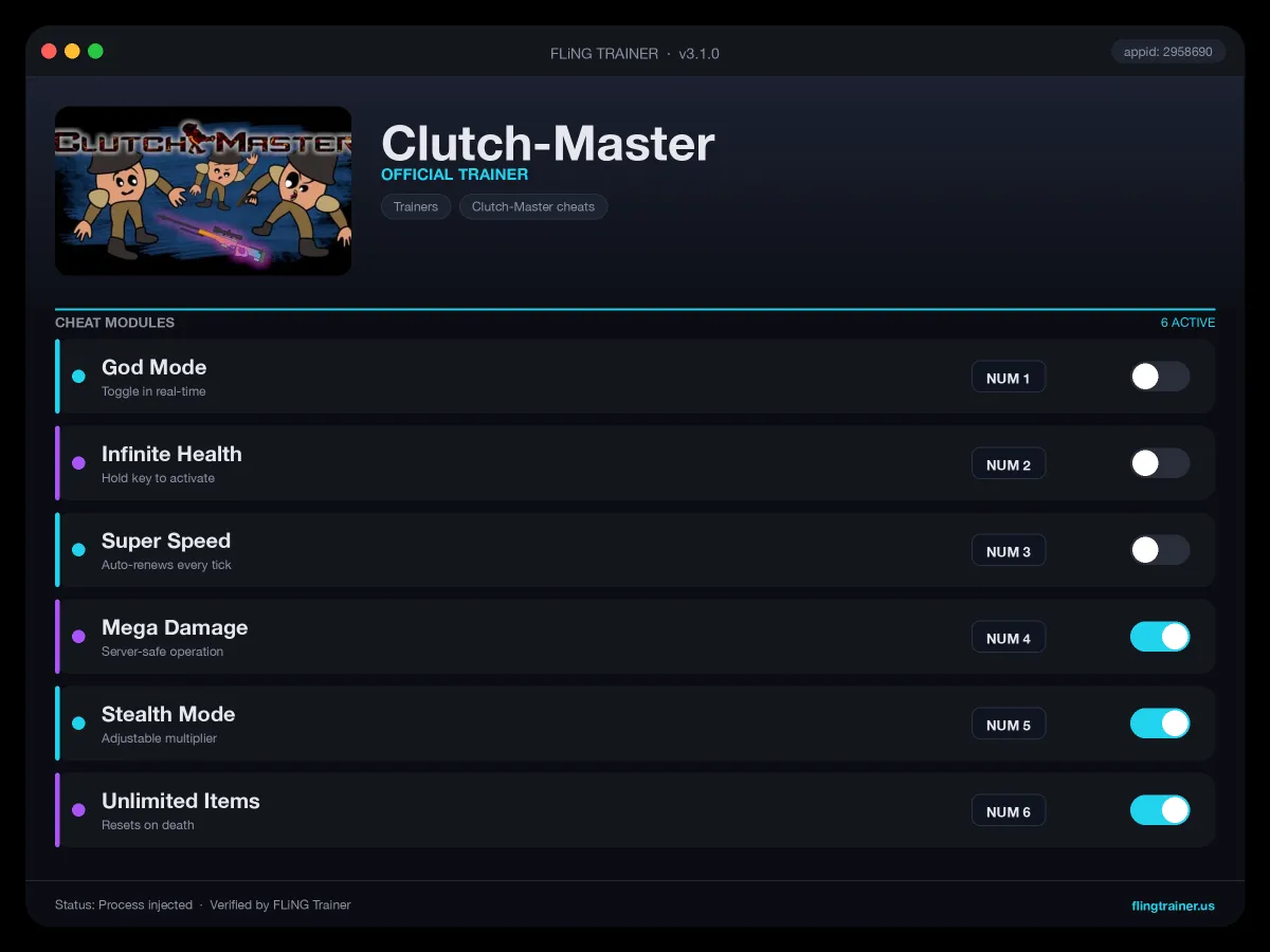 Clutch-Master Trainer interface