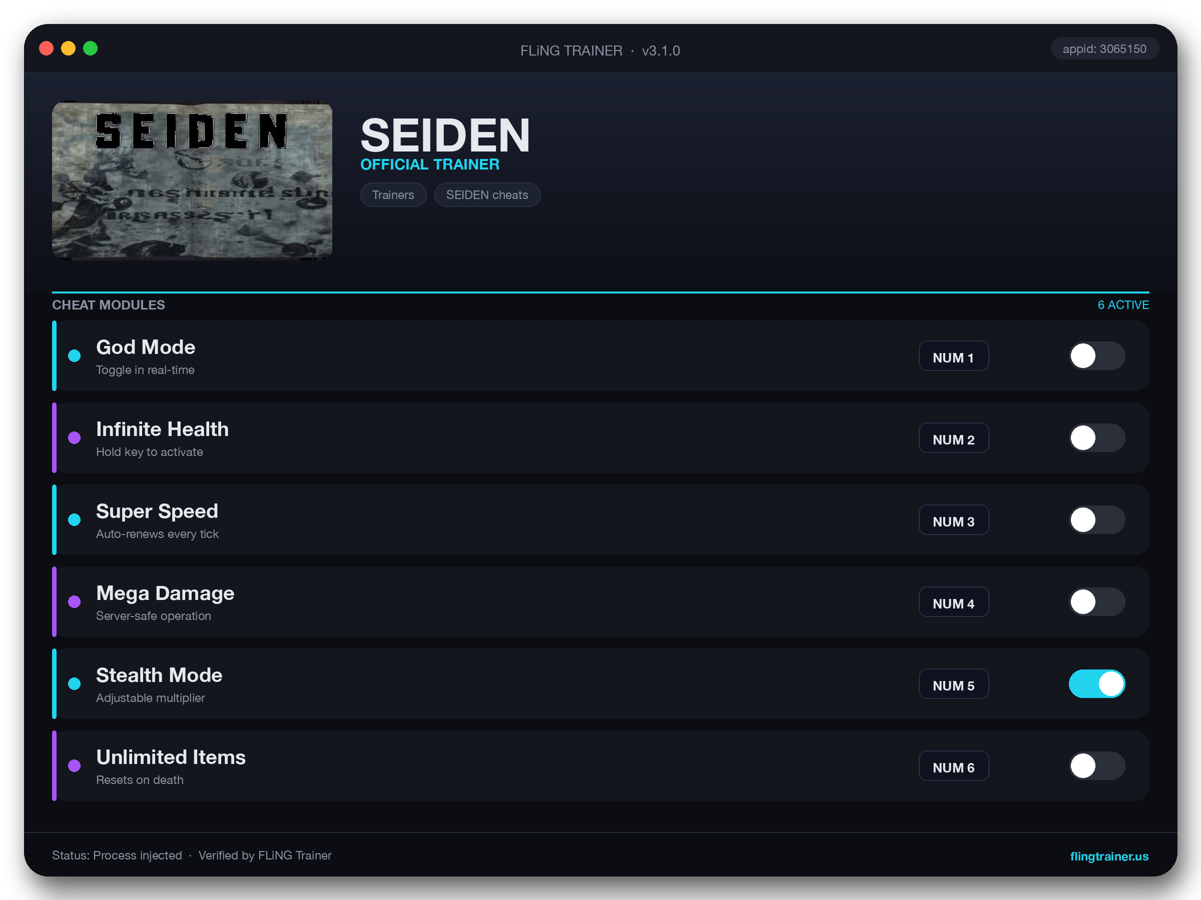 SEIDEN Trainer interface
