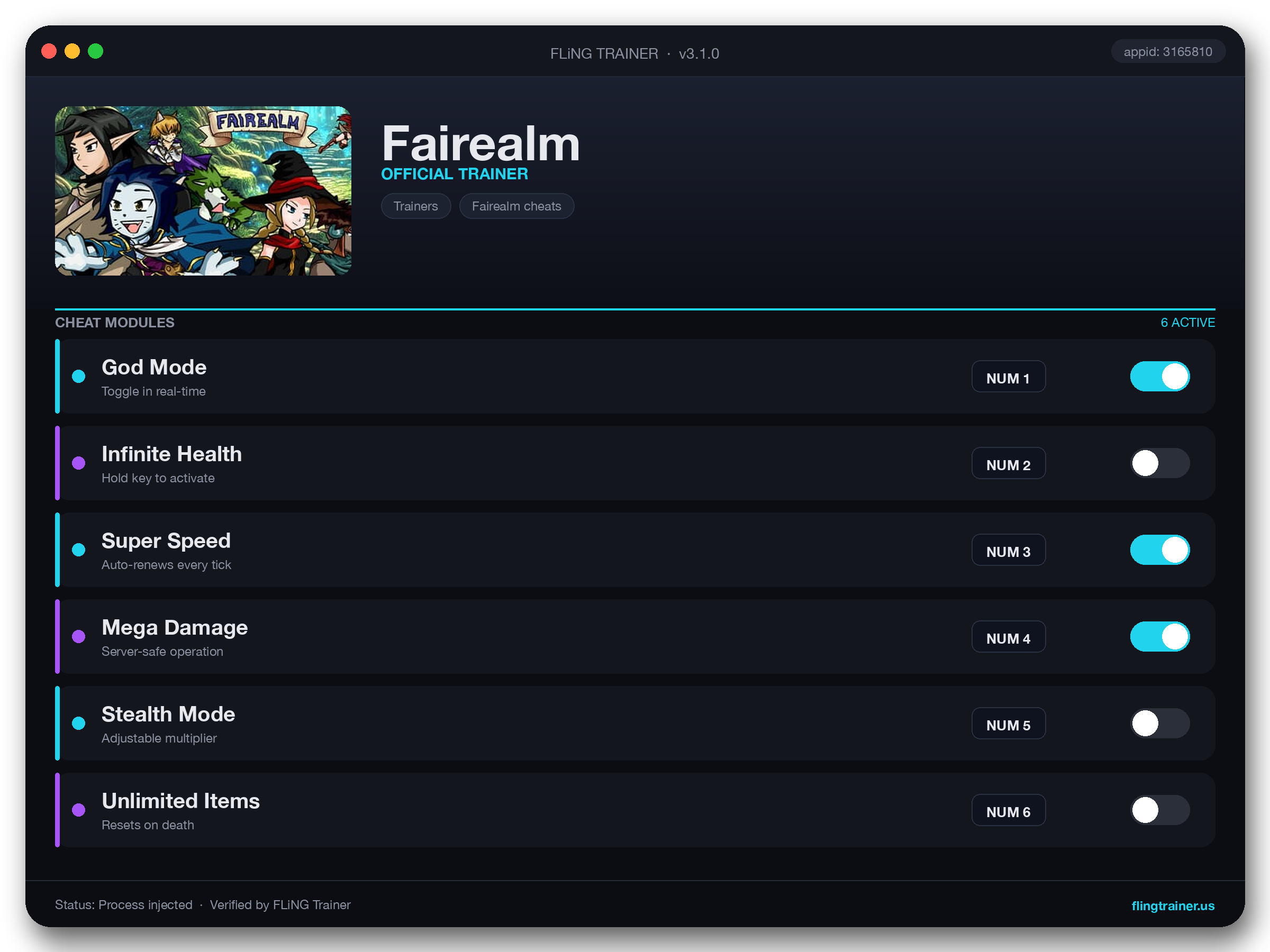 Fairealm Trainer interface