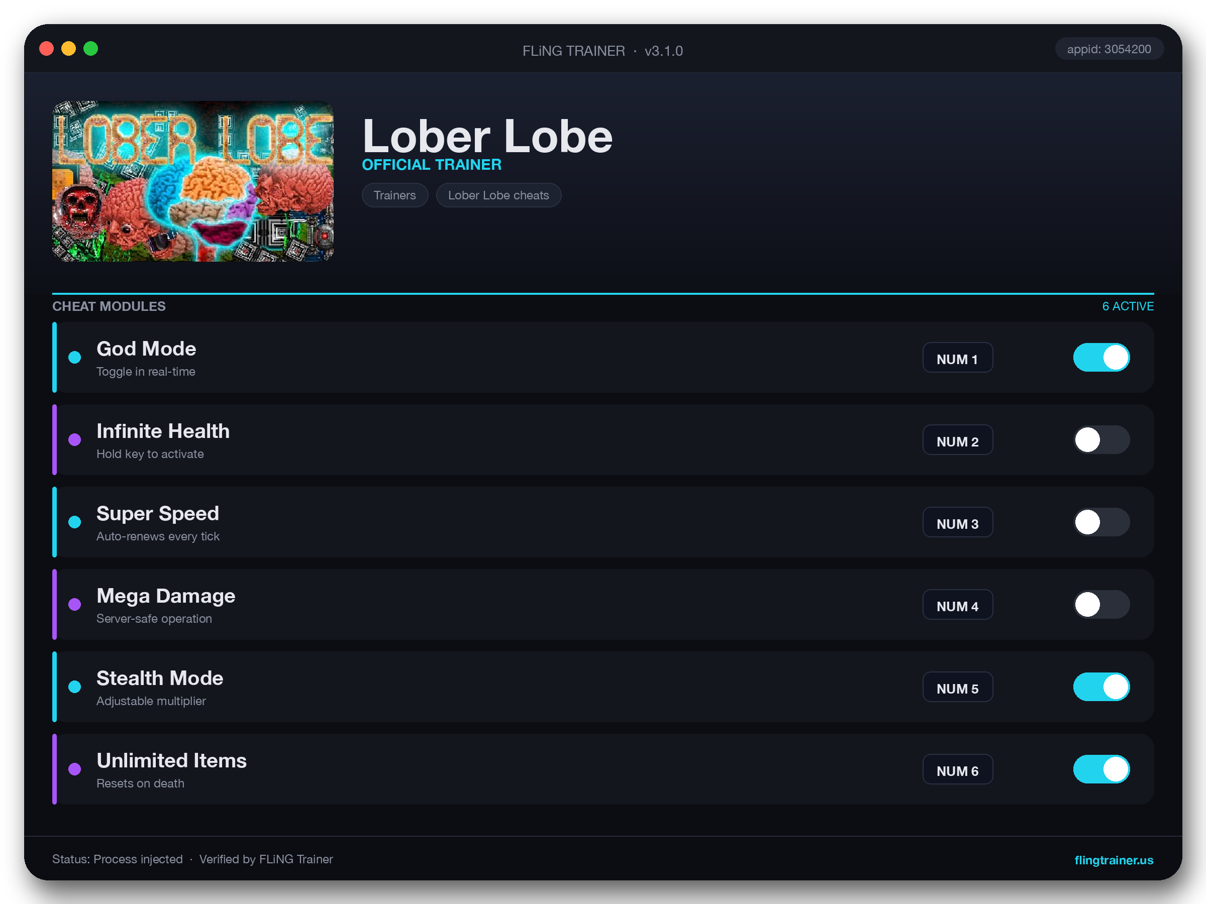 Lober Lobe Trainer interface