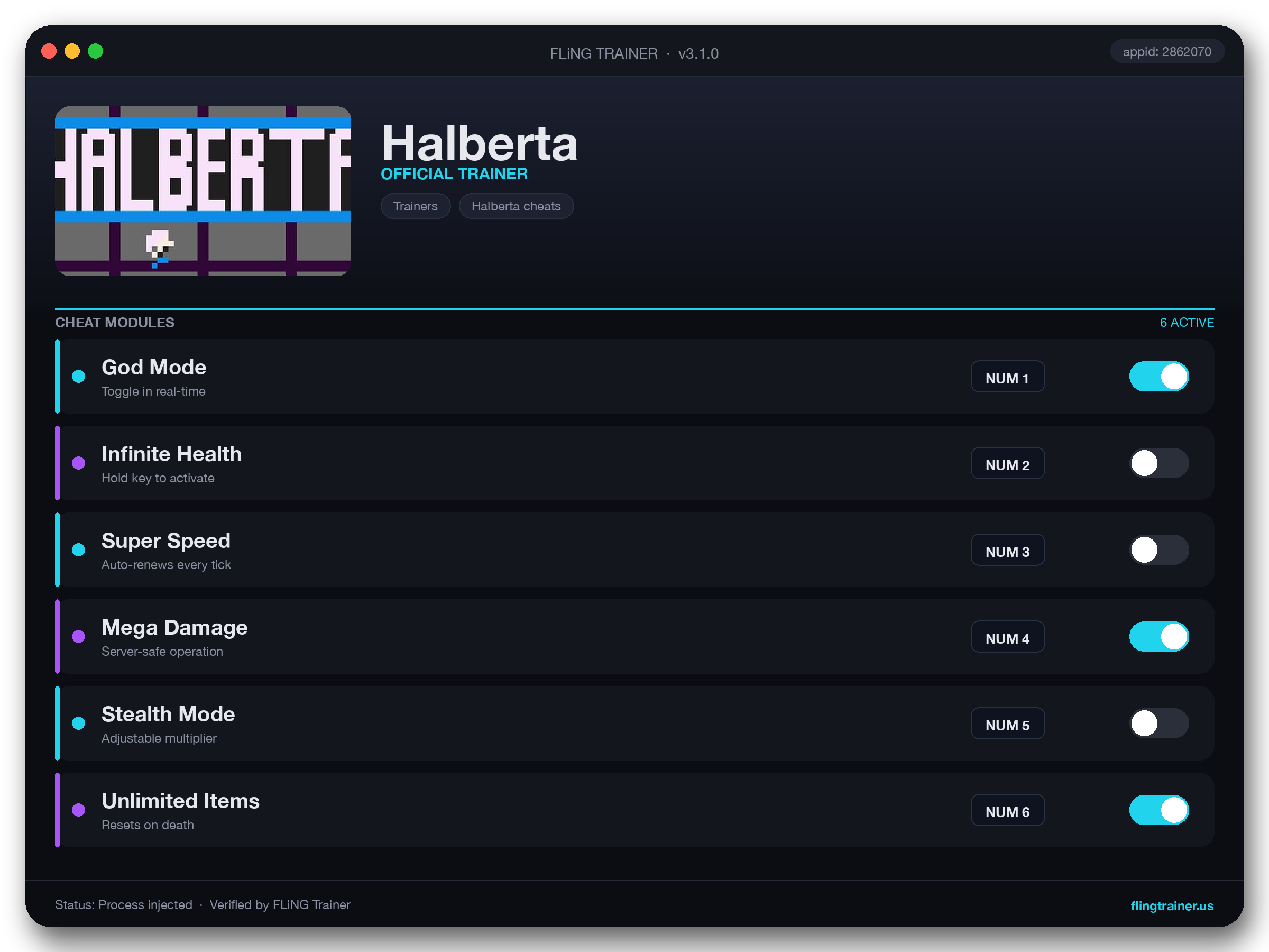 Halberta Trainer interface