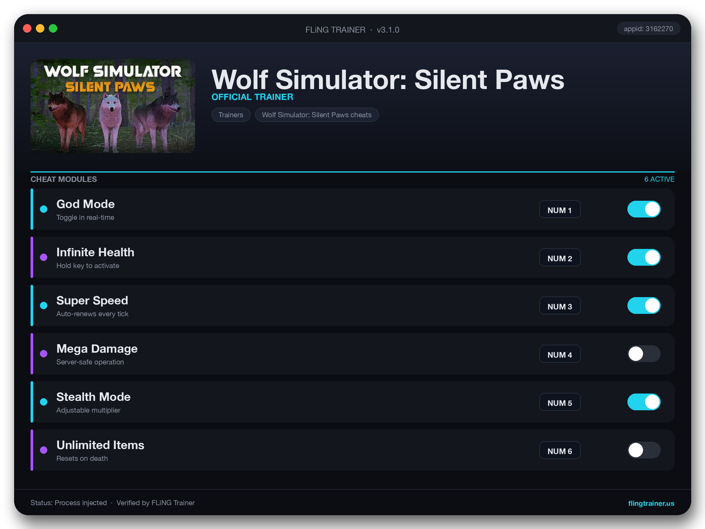 Wolf Simulator: Silent Paws Trainer interface