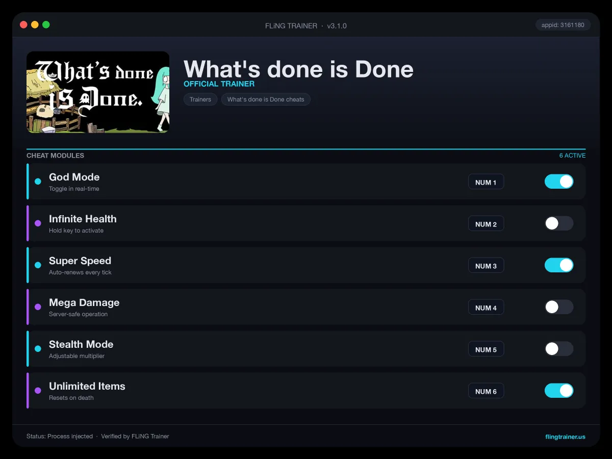 What's done is Done Trainer interface