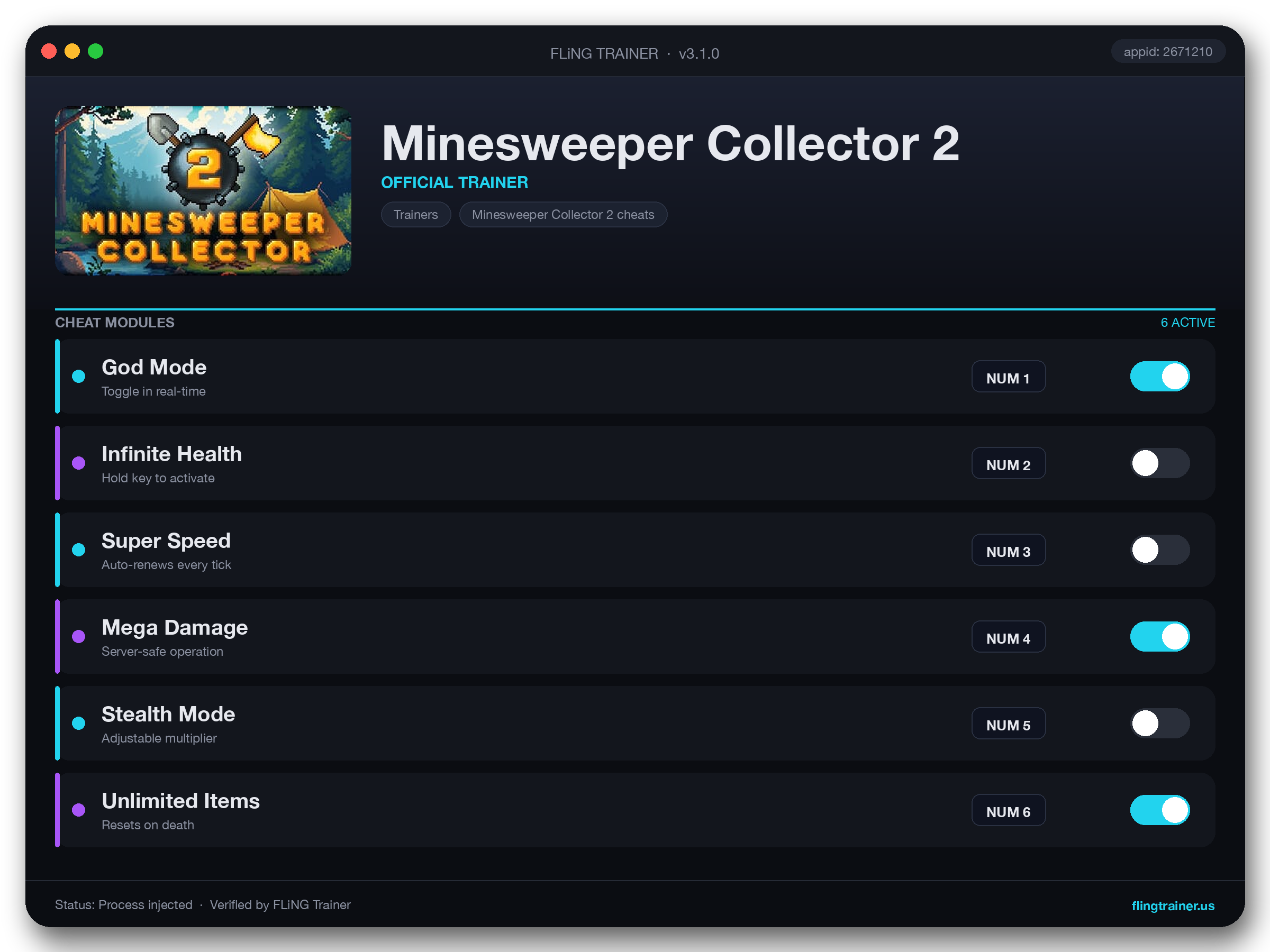 Minesweeper Collector 2 Trainer interface