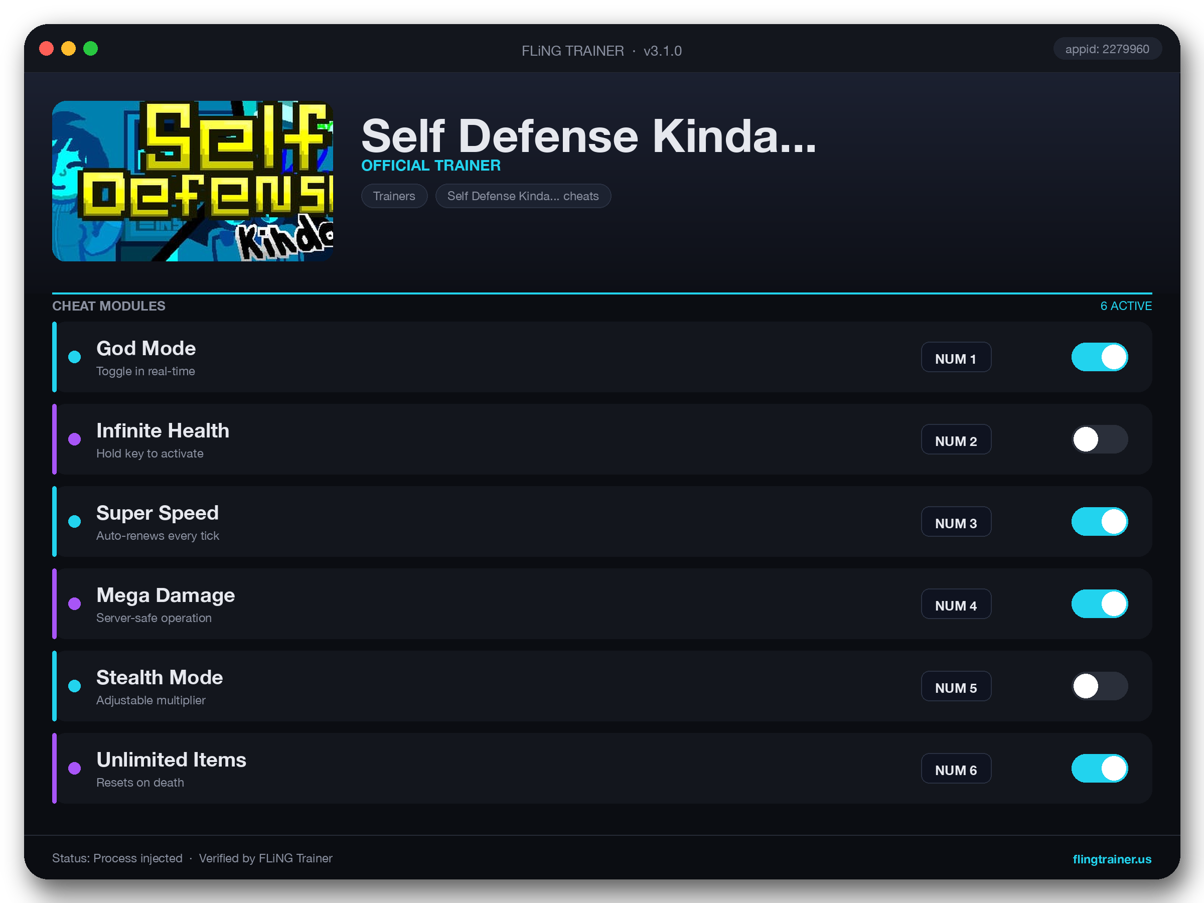 Self Defense Kinda... Trainer interface