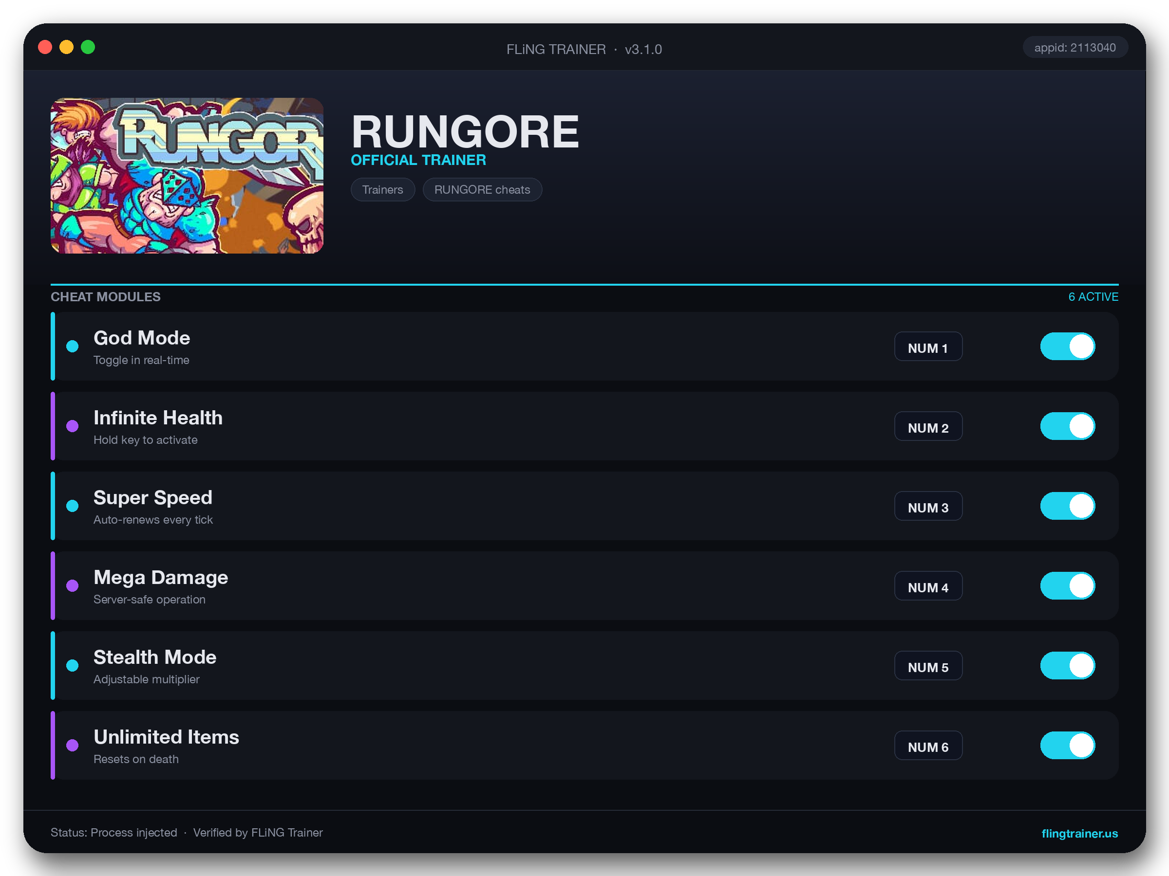 RUNGORE Trainer interface